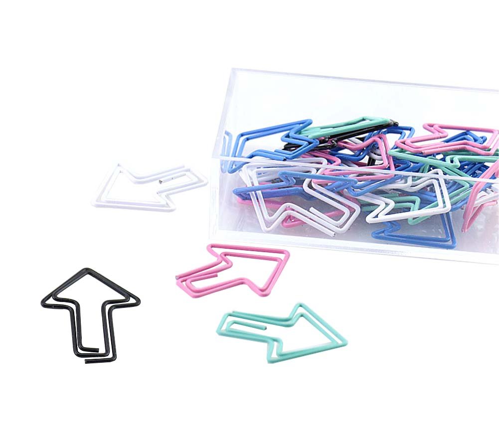 30 Pieces Arrow-Shaped Paper Clips - Fun Office & School Supplies, Desk Organizers, Bookmark Accessories for Notebooks, Documents & Gift Wrapping