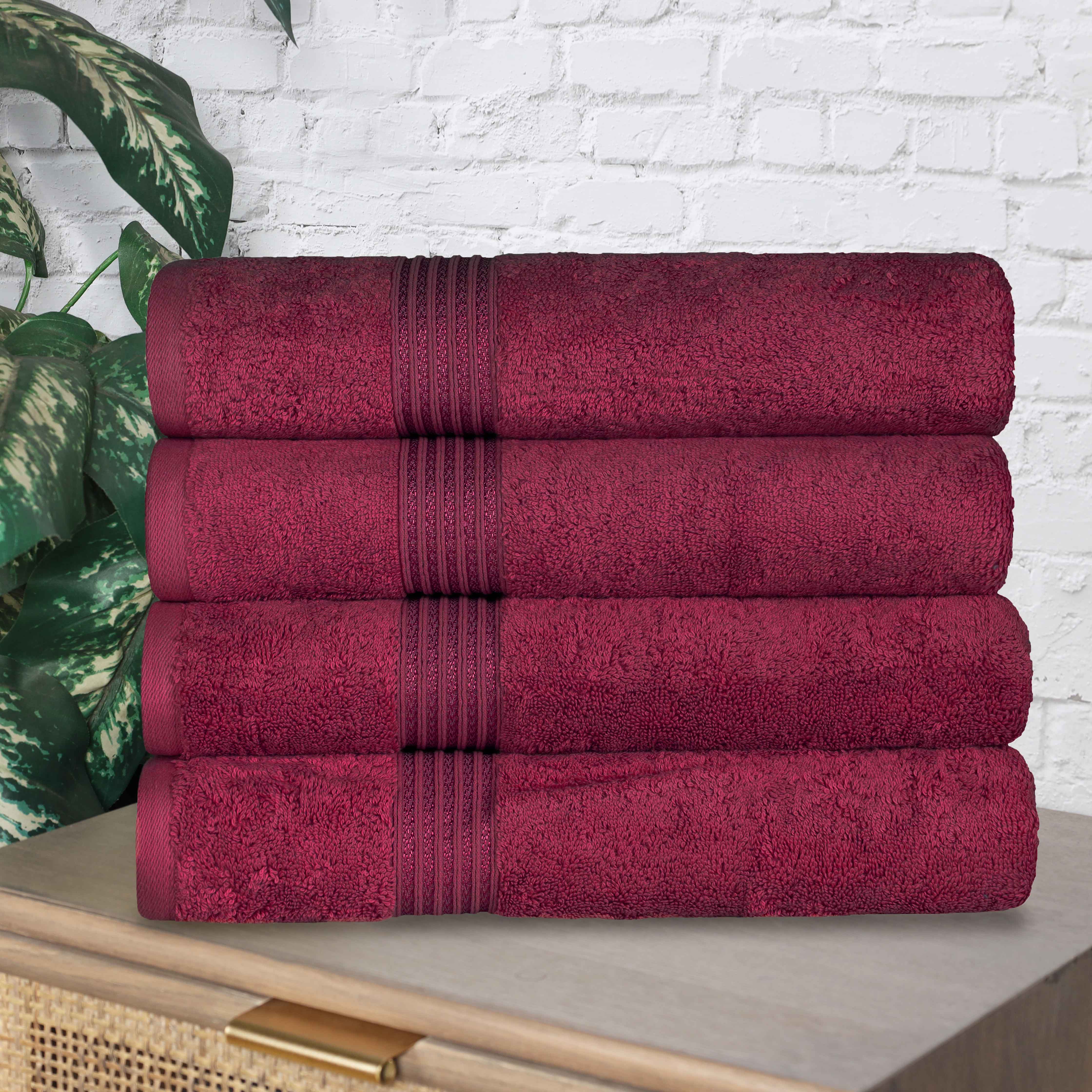 Premium Egyptian Cotton Bath Towel Set of 4 - Ultra Soft & Highly Absorbent Luxury Towels for Spa, Bathroom & Beach Use