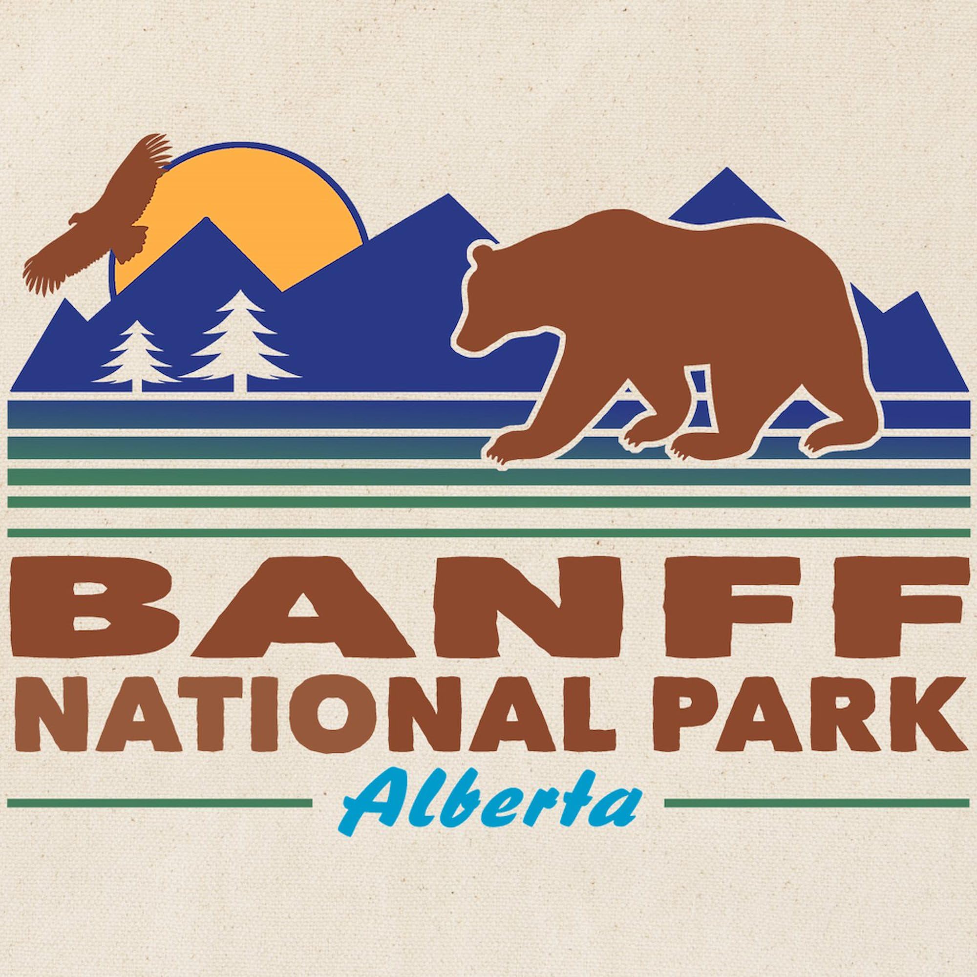 Banff National Park Alberta Natural Canvas Tote Bag - Eco-Friendly Reusable Shopping Bag for Groceries, Beach & Travel