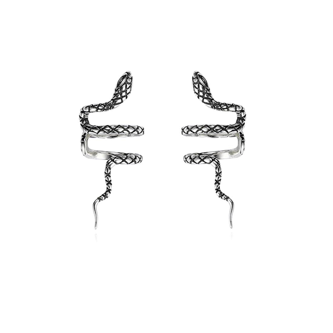 925 Sterling Silver Snake Cuff Earrings for Women & Teens - No Piercing Wrap Around Ear Cuffs - Boho Chic Jewelry for Parties, Concerts & Everyday Wear