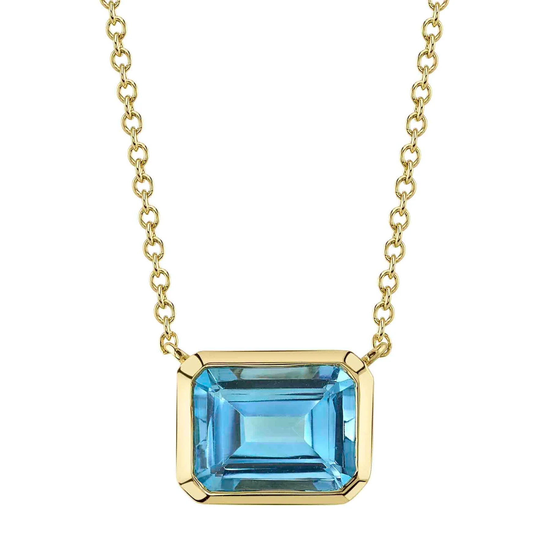 Shy Creation Blue Topaz Necklace - Elegant Sterling Silver Pendant Jewelry for Women | Perfect Gift for Birthday, Anniversary & Special Occasions