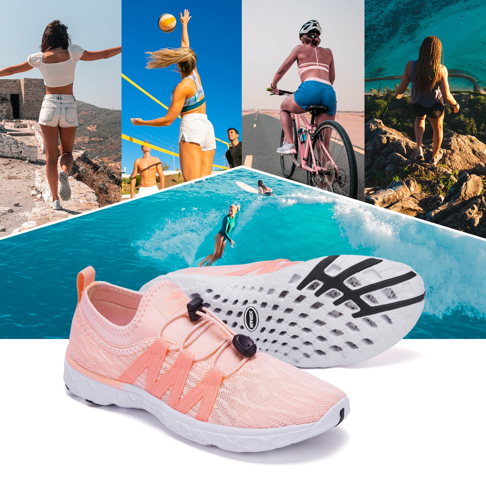 Aleader Women's Quick-Dry Mesh Slip-On Water Shoes for Beach, Pool, Yoga & Outdoor Activities