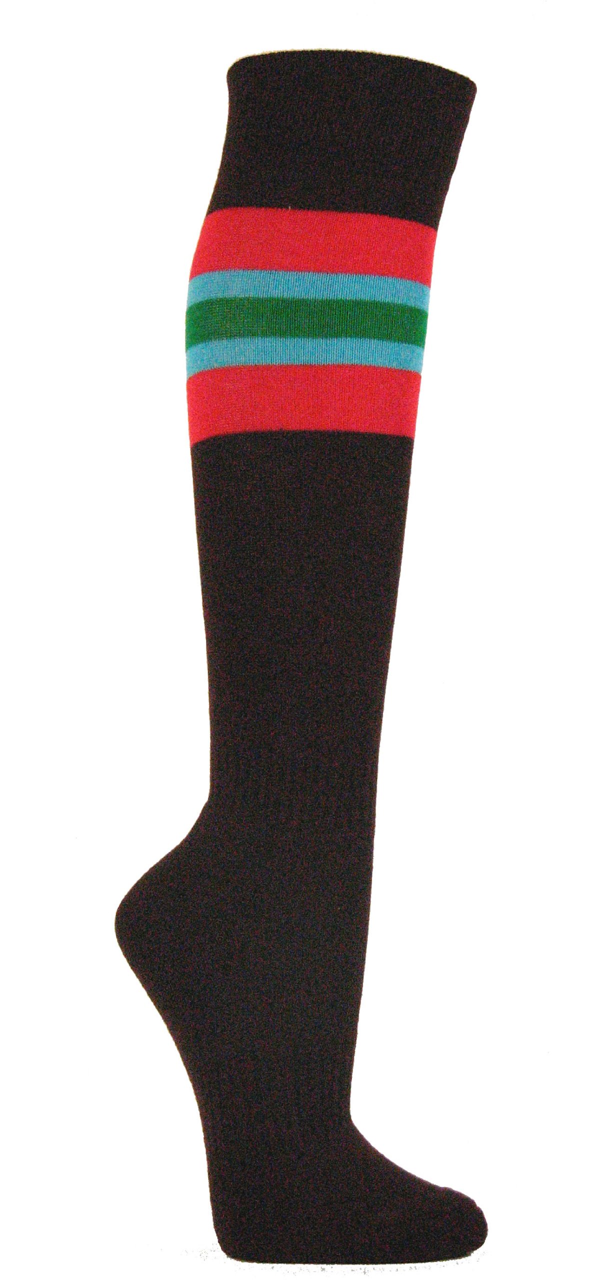 COUVER Men's Brown Striped Knee High Socks for Sports, Softball, Baseball & Athletic Performance - Perfect for Running, Gym Workouts & Team Sports