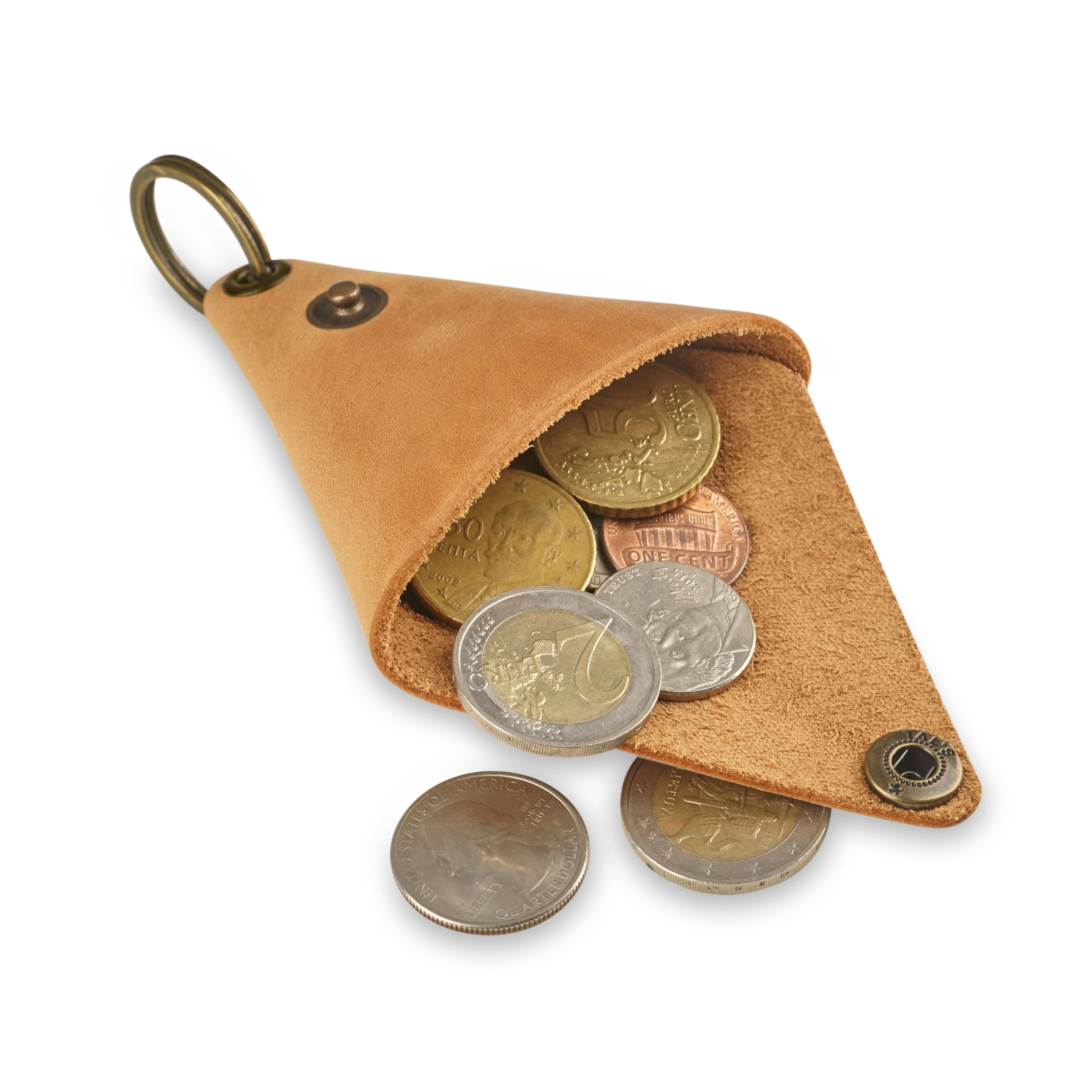 Vintage Brown Leather Keychain Pouch - Small Key Holder & Coin Purse for Keys, Cards, and Cash | Perfect for Travel, Daily Use, and Gift Giving