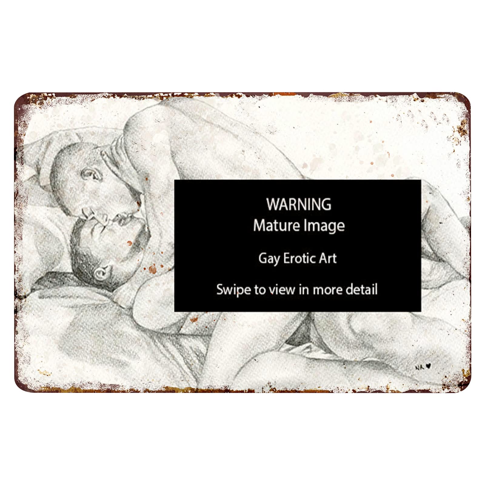 Modern Metal Wall Art Decor - 8x12 Inch (20x30cm) Whispered Gay Art Print for Kitchen, Bathroom, Living Room - Perfect for Gay Birthday, Anniversary, Valentine's Day & Boyfriend Gifts - Unique LGBTQ+ Home Decor for Bedroom, Office & Dorm