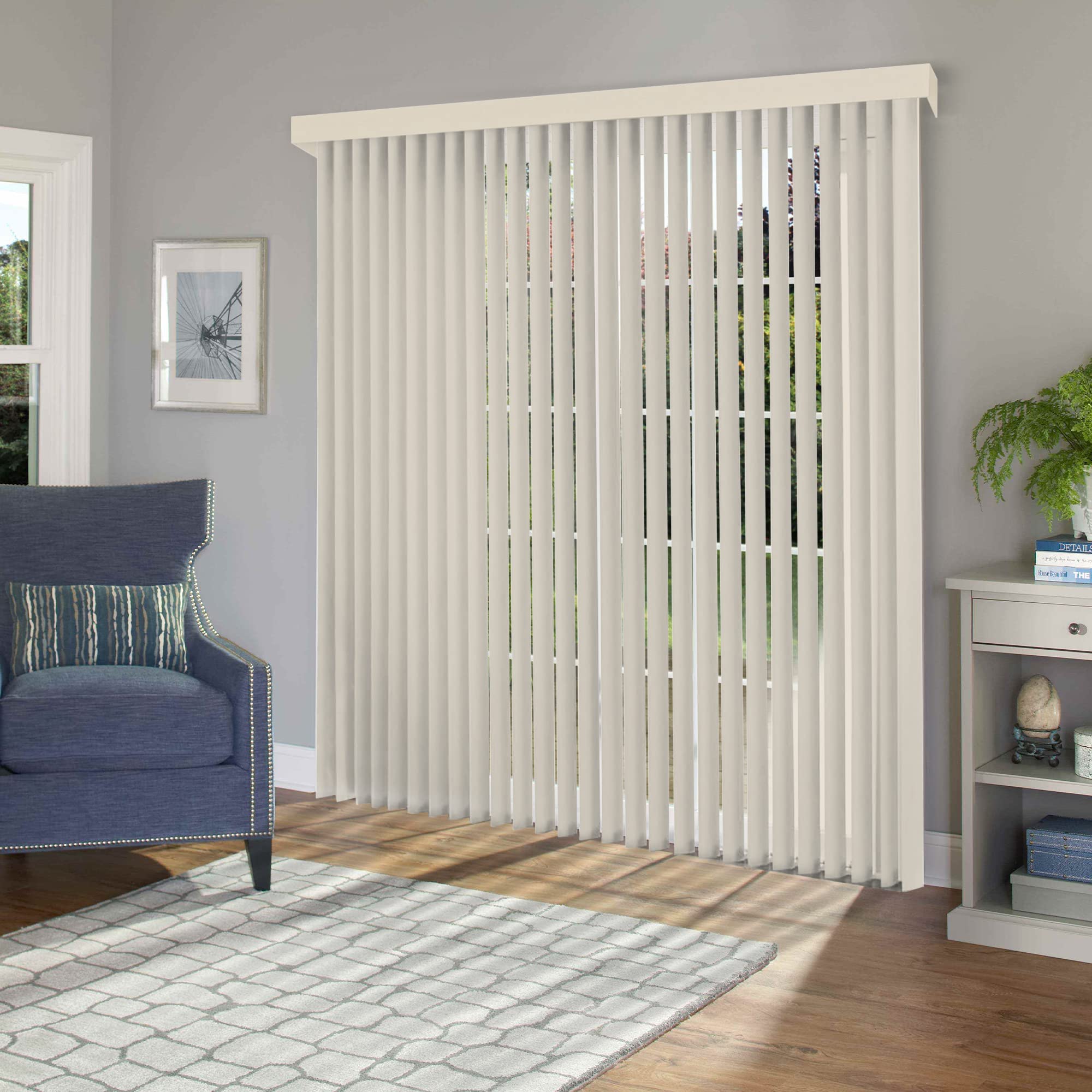 CHICOLOGY Vertical Blinds for Sliding Doors - Blackout Window Shades in Oxford Alabaster (Vinyl) 78