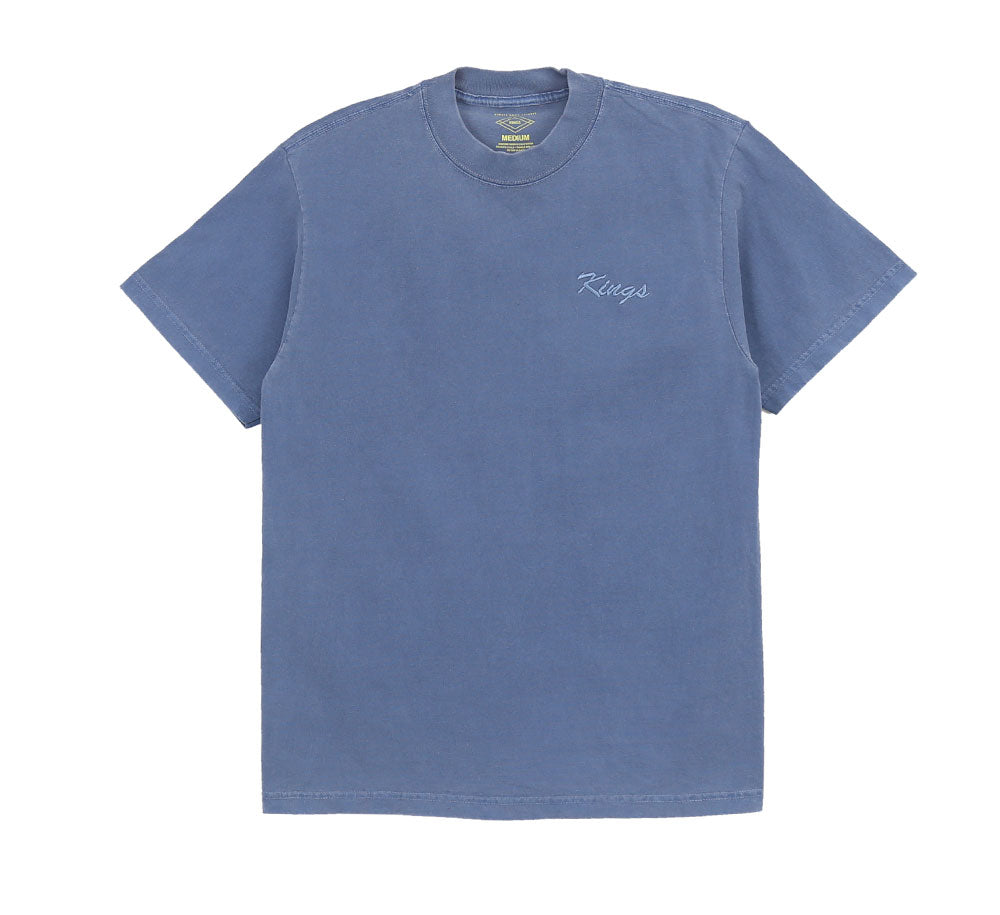 BIG SCRIPT EMBROIDERED HEARVYWEIGHT GARMENT-DYED COTTON T-SHIRT | Premium Casual Streetwear for Men & Women | Perfect for Everyday Wear, Street Style & Urban Fashion