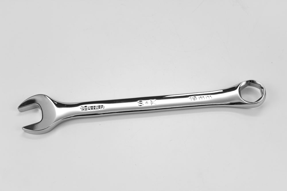 19mm 6-Point Metric Combination Chrome Wrench - Professional Automotive & DIY Tool for Tightening Bolts and Nuts