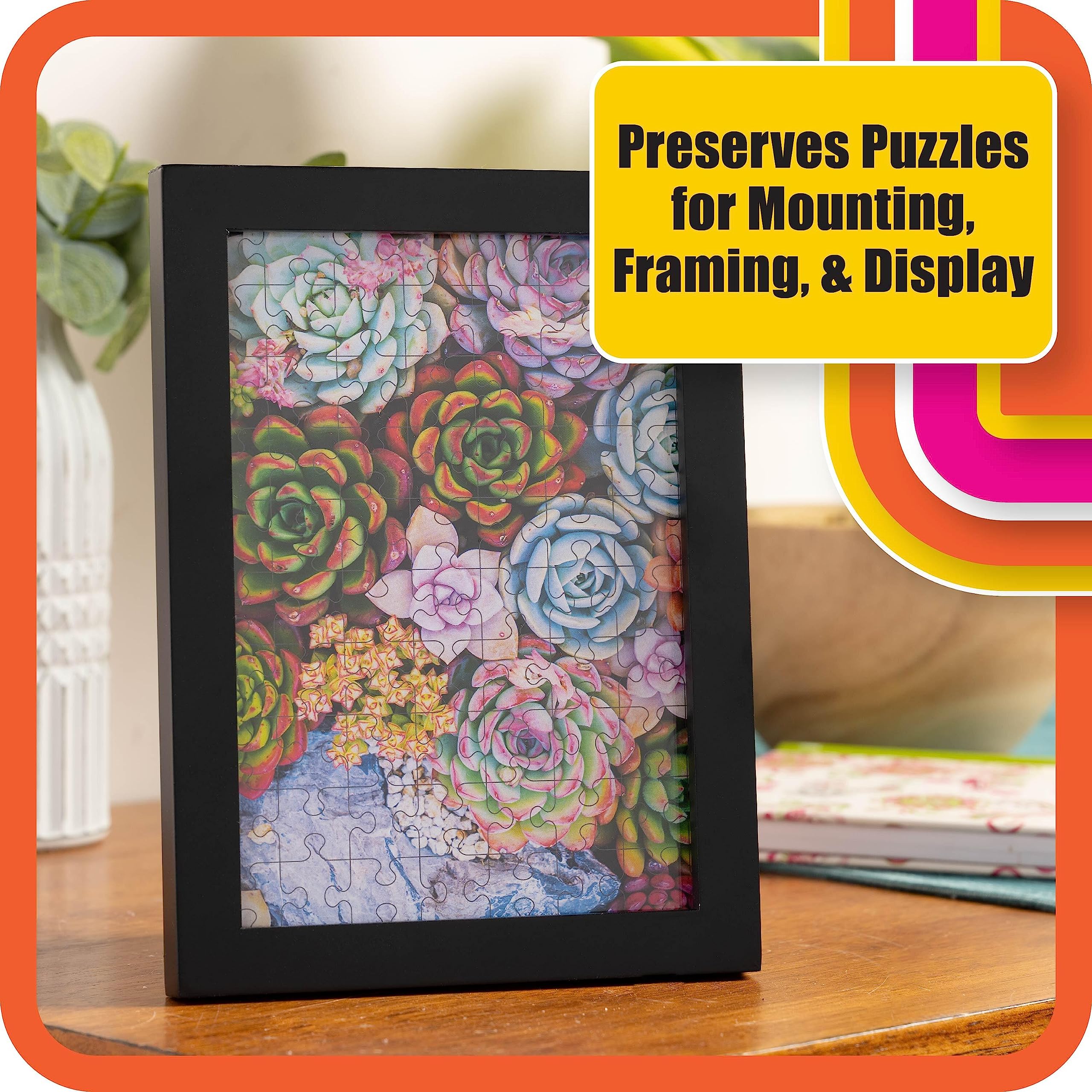 Mod Podge Puzzle Saver - 8 fl oz Premium Matte All-in-One Glue, Sealer & Finish (CS27589) | Clear Adhesive for DIY Crafts, Scrapbooking & Puzzle Preservation