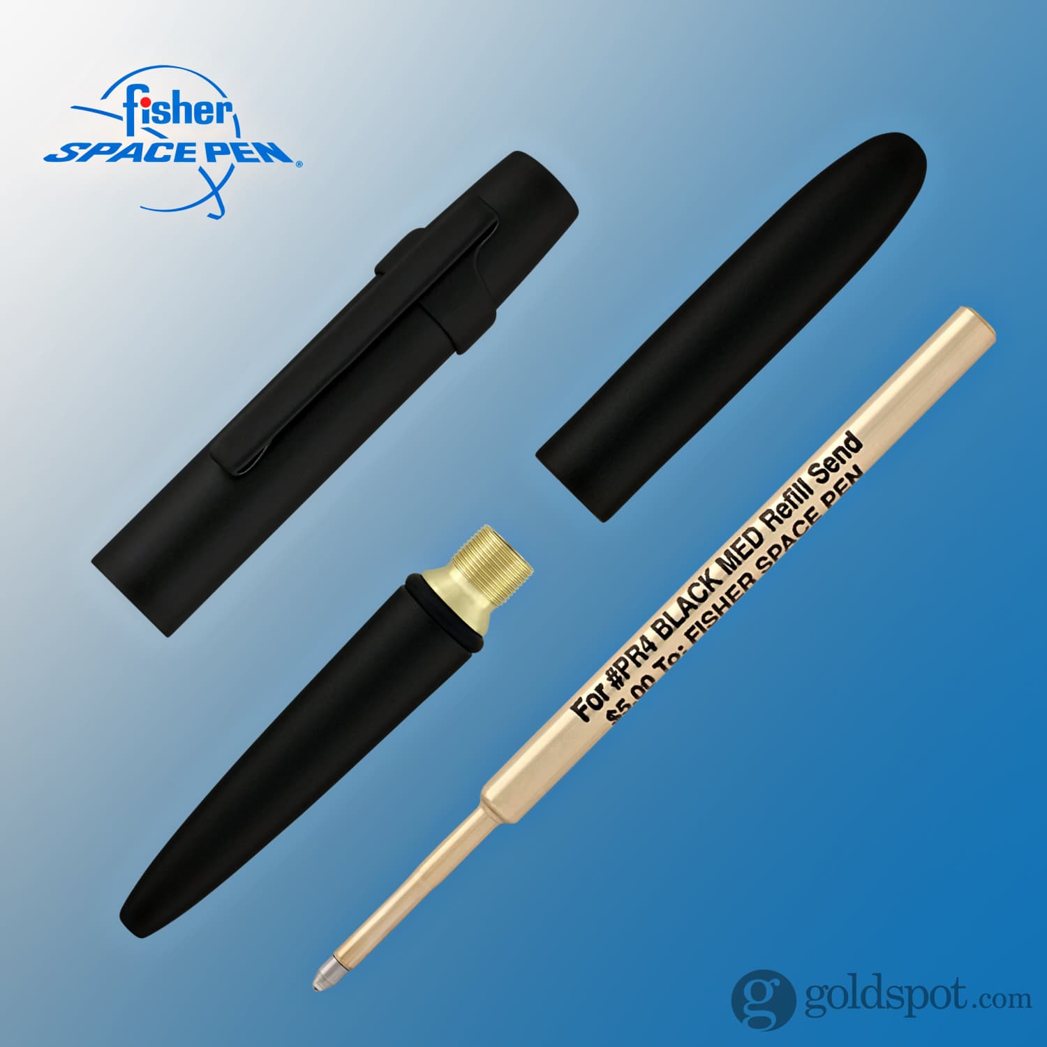 Fisher Space Pen Bullet X Mark Ballpoint Pen - Matte Black, Pressurized Refill, Writes Anywhere - Perfect for Outdoor Adventures, Travel & Everyday Use