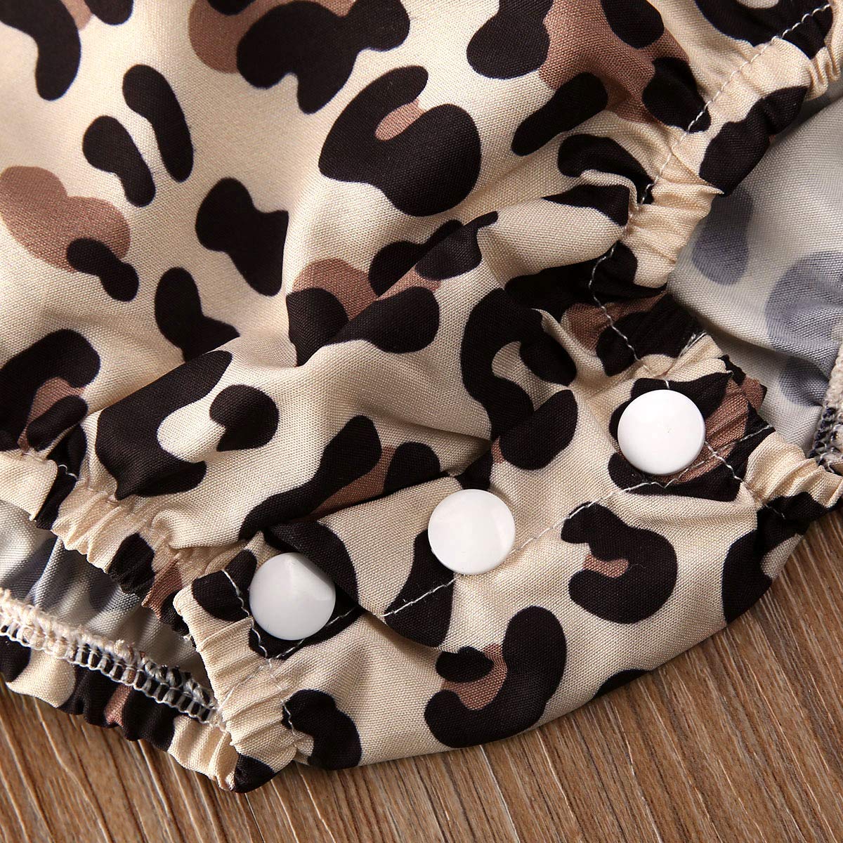 Adorable Newborn Baby Girl Summer Outfits - Leopard Print Suspender Romper with Ruffles & Button Details | Perfect for Photoshoots, Playdates & Special Occasions