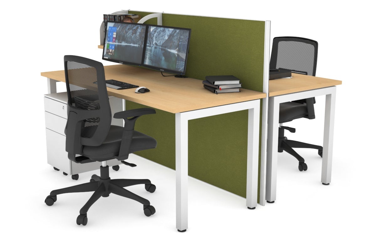 Horizon Quadro 2-Person Office Workstation Bench with Square Legs - 47.2