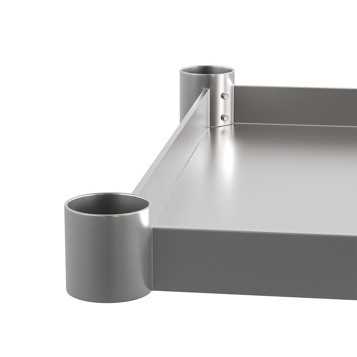 Flash Furniture Adjustable Under Shelf for 24x48 Inch Stainless Steel Work Tables - Galvanized Steel Lower Storage Shelf for Kitchen Prep & Commercial Use - Perfect for Restaurants, Cafes & Food Service Areas