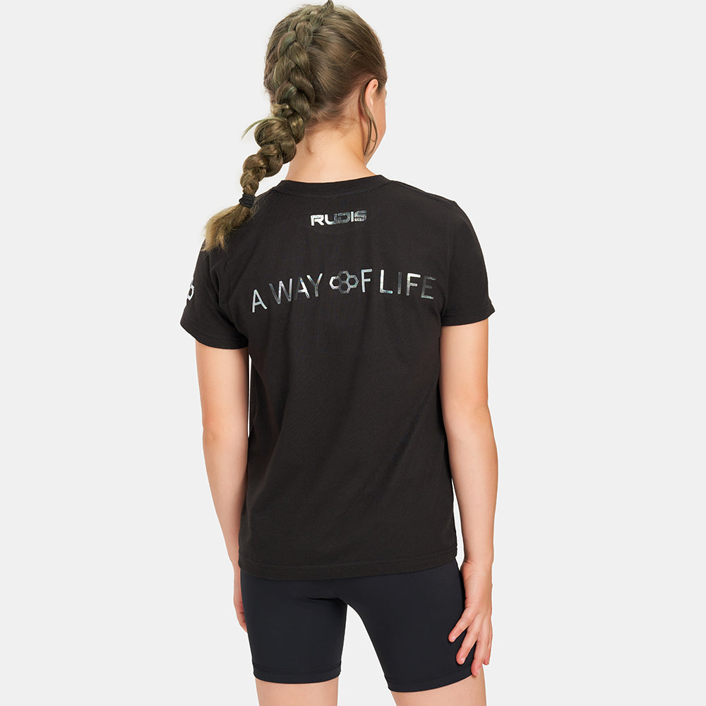 RUDIS Foil Wordmark Youth T-Shirt for Wrestling & Training - Lightweight & Comfortable for Kids & Teens - Perfect for Sports, Gym & Casual Wear