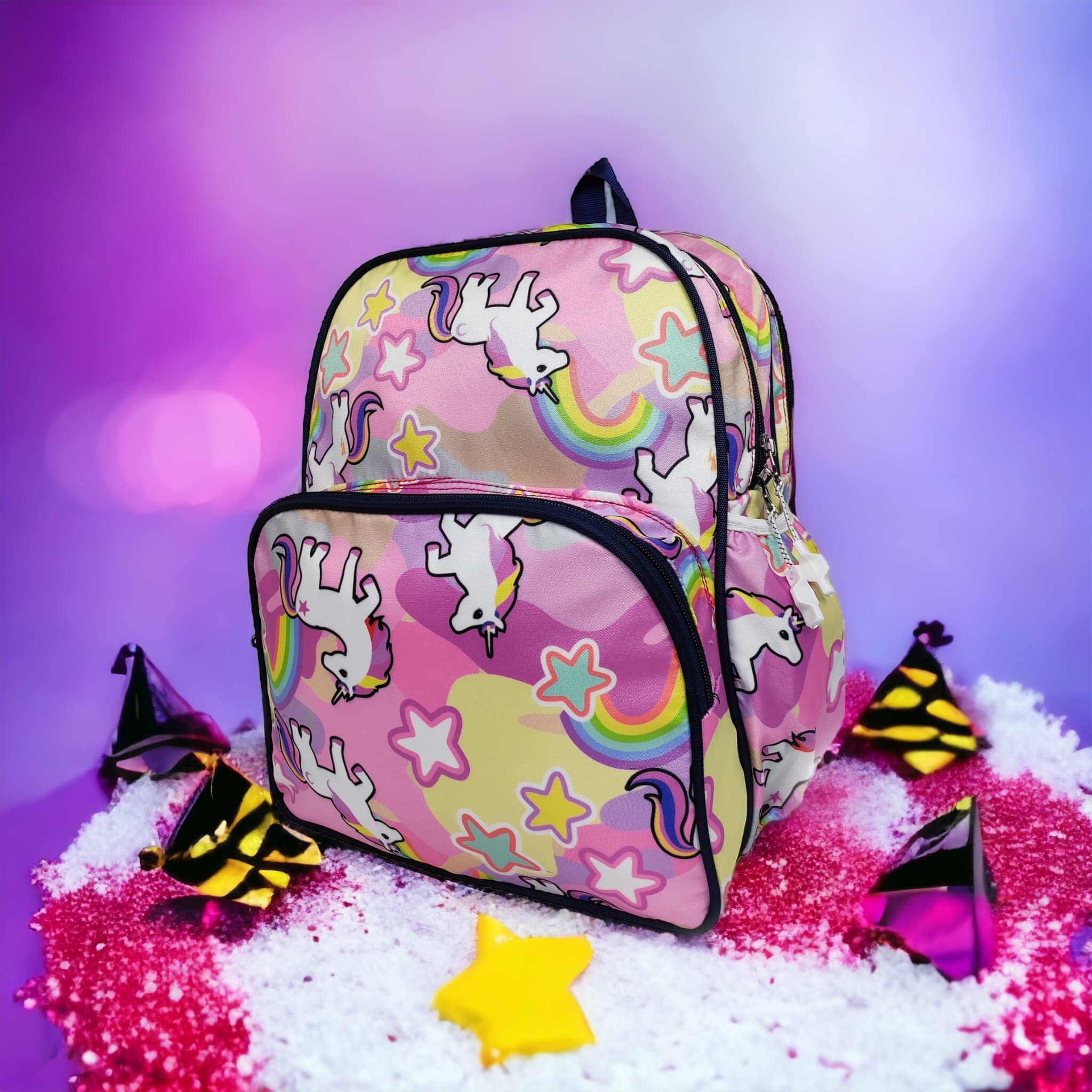 Stylish Unicorn School Backpack for Kids - Durable Polyester Backpack with Adjustable Straps, Pink (Pack of 1) - Perfect for School, Travel, and Daily Use