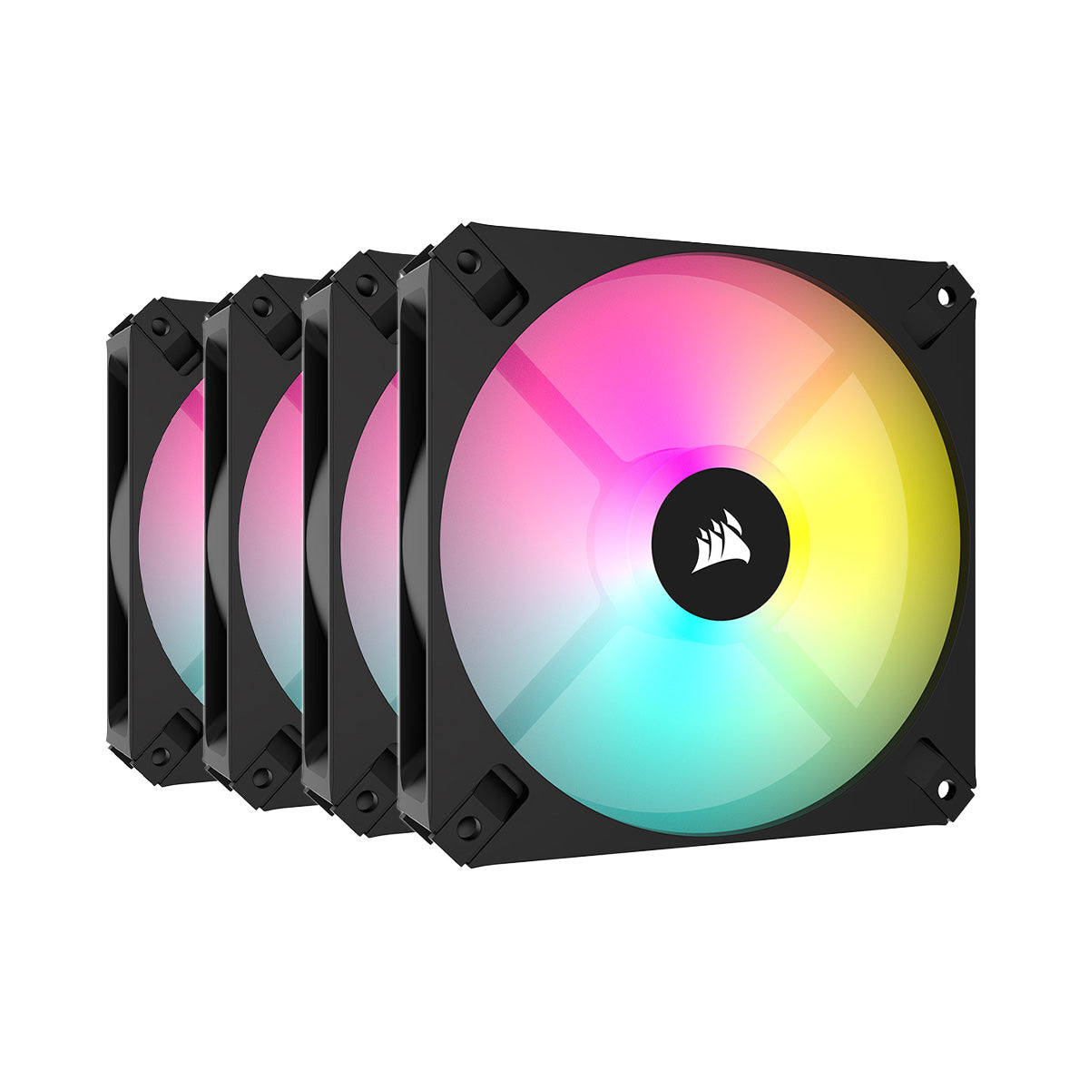 Corsair AR120 120mm iCUE RGB LED PC Cooling Fan 4-Pack with ARGB Compatibility - Perfect for Gaming PC, Case Cooling & Custom RGB Builds