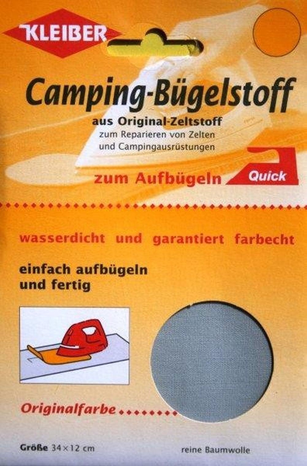 100% Cotton Canvas Tent Repair Patch with Awning - Iron-On Fabric Patch for Outdoor Gear & Camping Equipment (Grey) - Perfect for Tents, Tarps, Backpacks & Outdoor Adventures