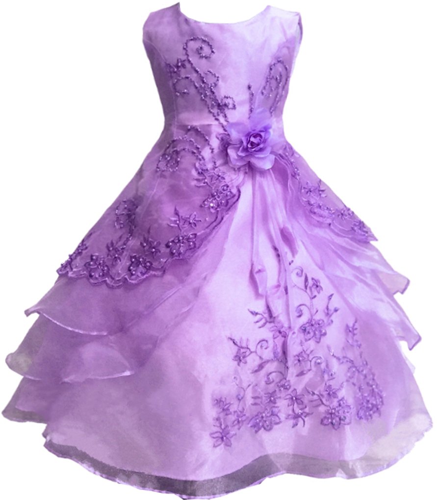 Sparkling Toddler Flower Girl Dress - Embroidered Beaded Princess Party Gown with Petticoat for Weddings, Birthday Parties & Special Occasions