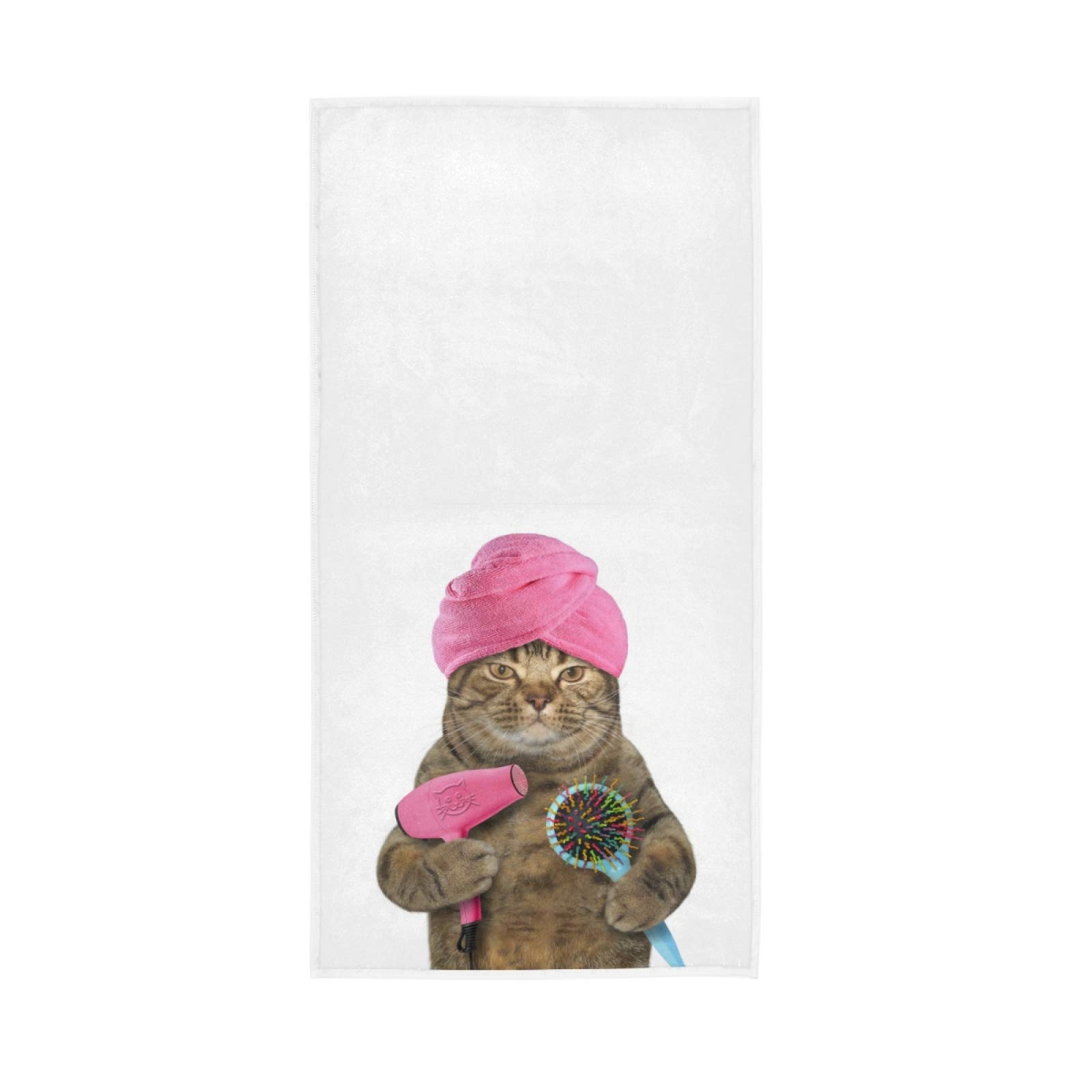 Funny Cat Print Bath Towels - Super Absorbent & Soft Hand Towels for Bathroom, Spa, Gym, Yoga - 27.5x15.7 Inch Multipurpose Towels - Perfect for Pets, Travel & Home Decor