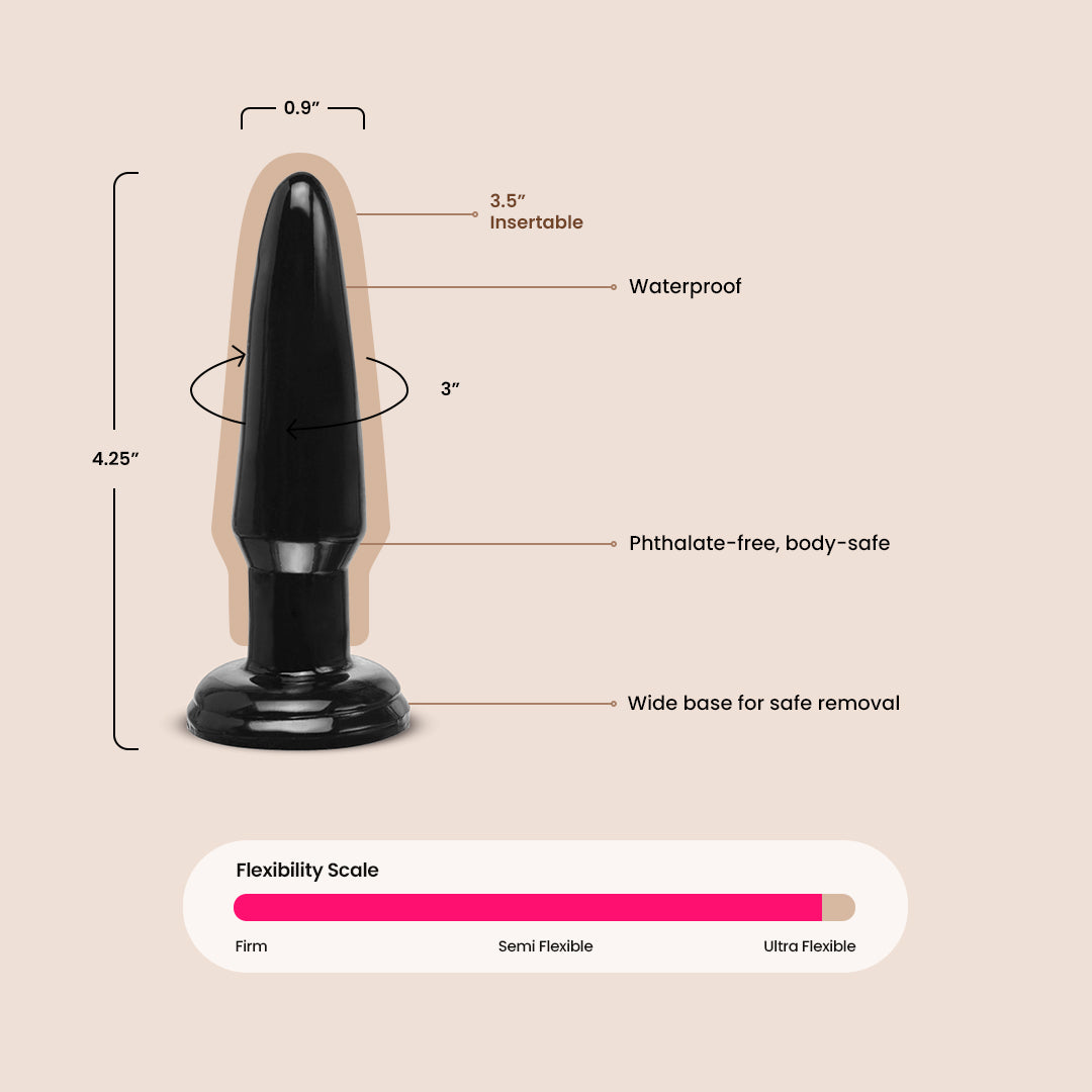 Fetish Fantasy Limited Edition Beginner's Butt Plug - Smooth Tapered Tip for Easy Insertion | Anal Training & Pleasure | Perfect for Couples Play & Solo Exploration
