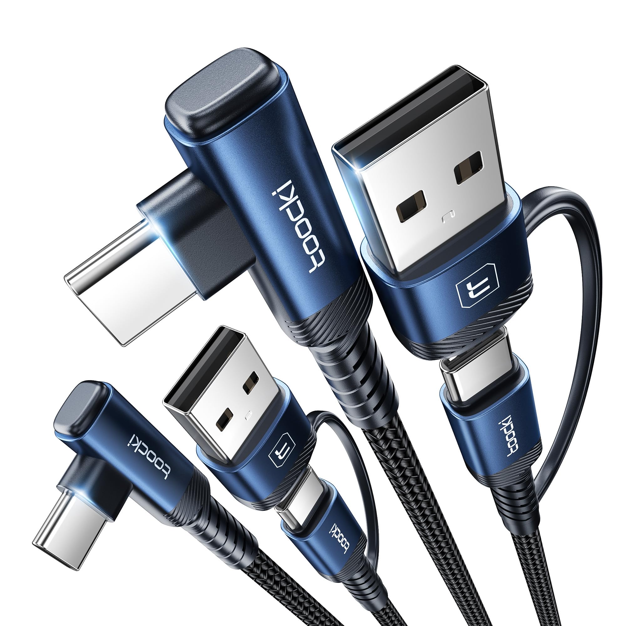 60W USB C to USB C Fast Charging Cable (2-Pack 6.6FT) with Right Angle Design - Compatible with iPhone 15 Pro Max/Plus, MacBook Air, Samsung Galaxy S23 Ultra/S22/Note 20 - Perfect for Home, Office & Travel Charging