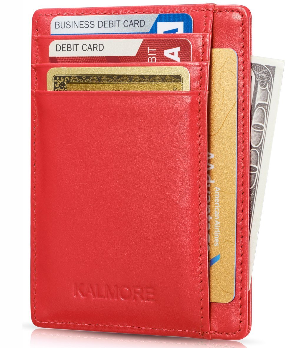 Genuine Leather Slim Front Pocket Wallet with ID Window - RFID Blocking Credit Card Holder for Men | Perfect for Travel, Business & Everyday Use