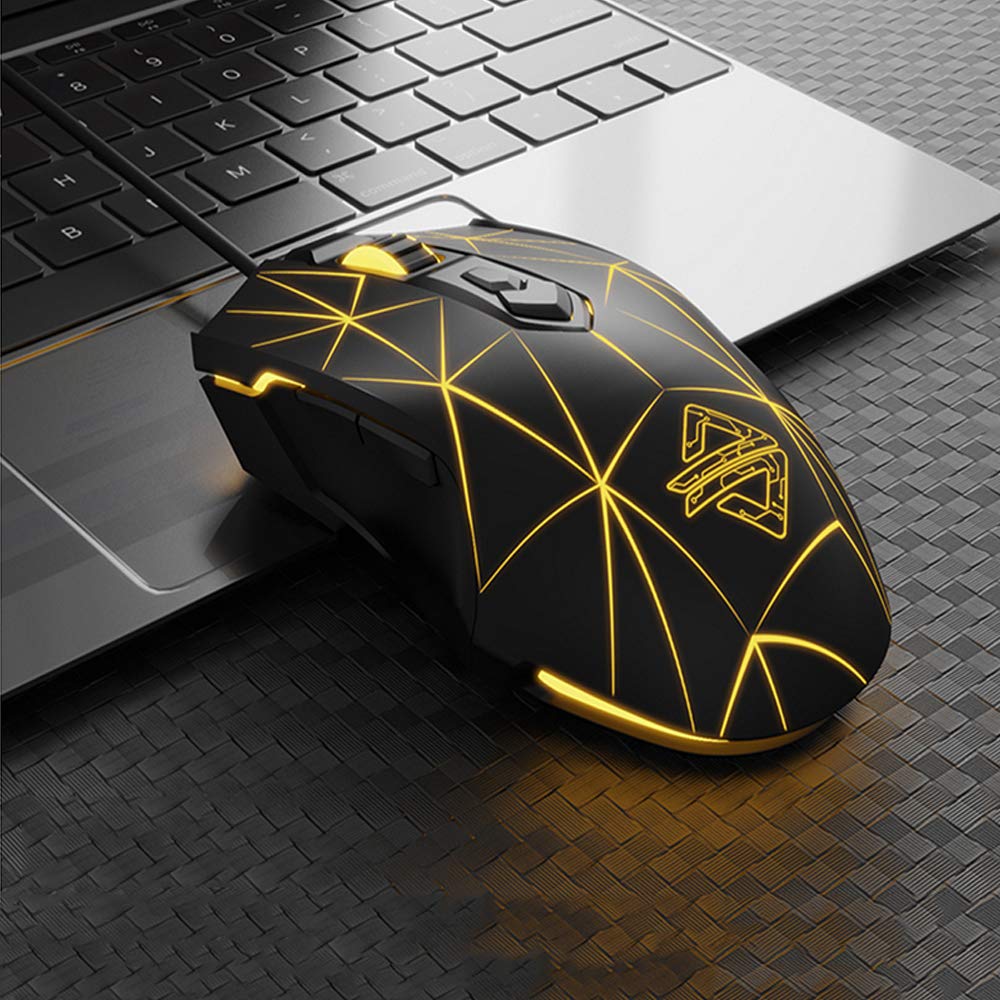 LexonElec RGB Wired Gaming Mouse - 7 Programmable Buttons, 2500 DPI Adjustable, Ergonomic USB Optical Mouse for PC Laptop (Windows/Mac/Linux Compatible) - Star Black - Best for FPS, MOBA, MMO Games & Office Work