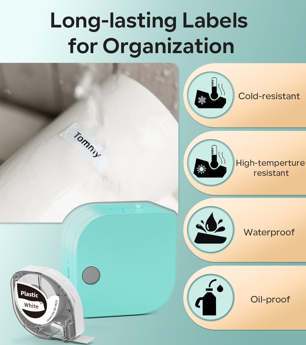 Phomemo P12 PRO Bluetooth Label Maker Machine with Tape - Mini Thermal Label Printer for Home Office Organization, Rechargeable Handheld Labeler for Phone, iPad & Smart Devices | Perfect for Organizing Files, Pantry, School Supplies & Craft Projects