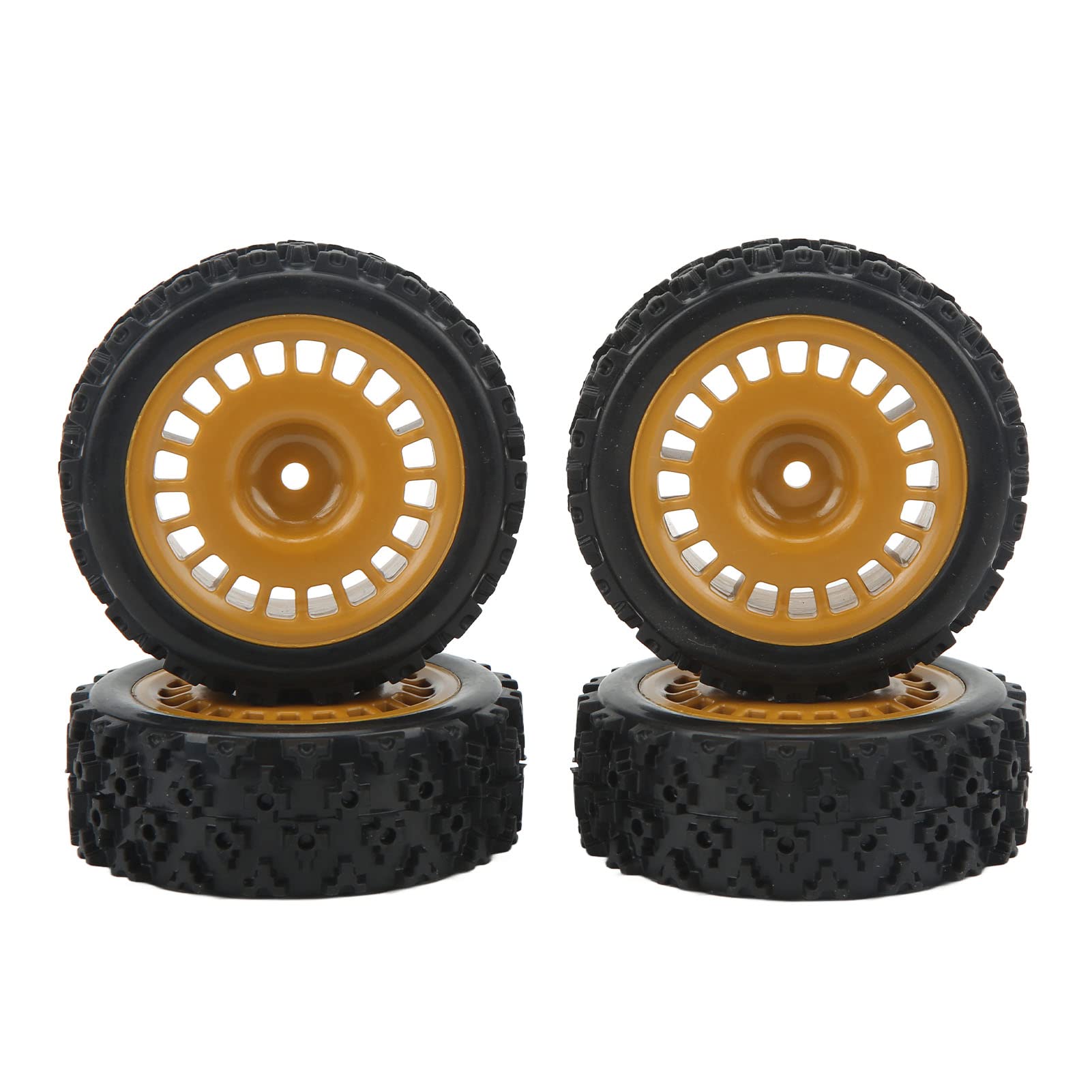 Durable 1/10 Scale RC Car Wheel Tires - 12mm Hex Brown (4pcs) with Strong Cushioning for Off-Road & Crawler RC Vehicles | Perfect for Traxxas, Redcat & HPI Models | Ideal for Racing, Bashing & Outdoor Adventures
