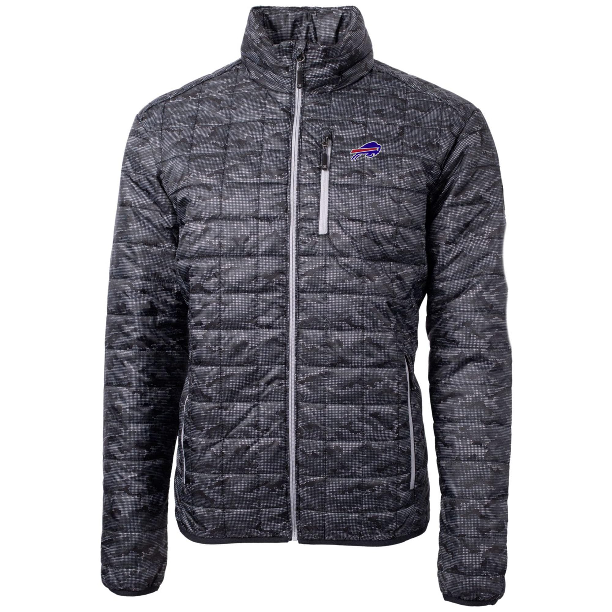 Cutter & Buck Men's NFL Rainier Printed Full-Zip Puffer Jacket - Waterproof Winter Coat for Football Fans, Outdoor Activities & Cold Weather Protection