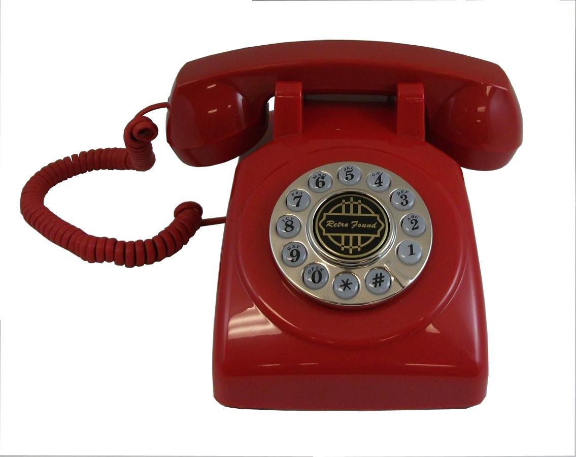 Vintage 1950 Retro Red Desk Phone - Classic Rotary Dial Office Telephone for Home & Office Decor, Business Use, Film Props, and Nostalgic Gifts