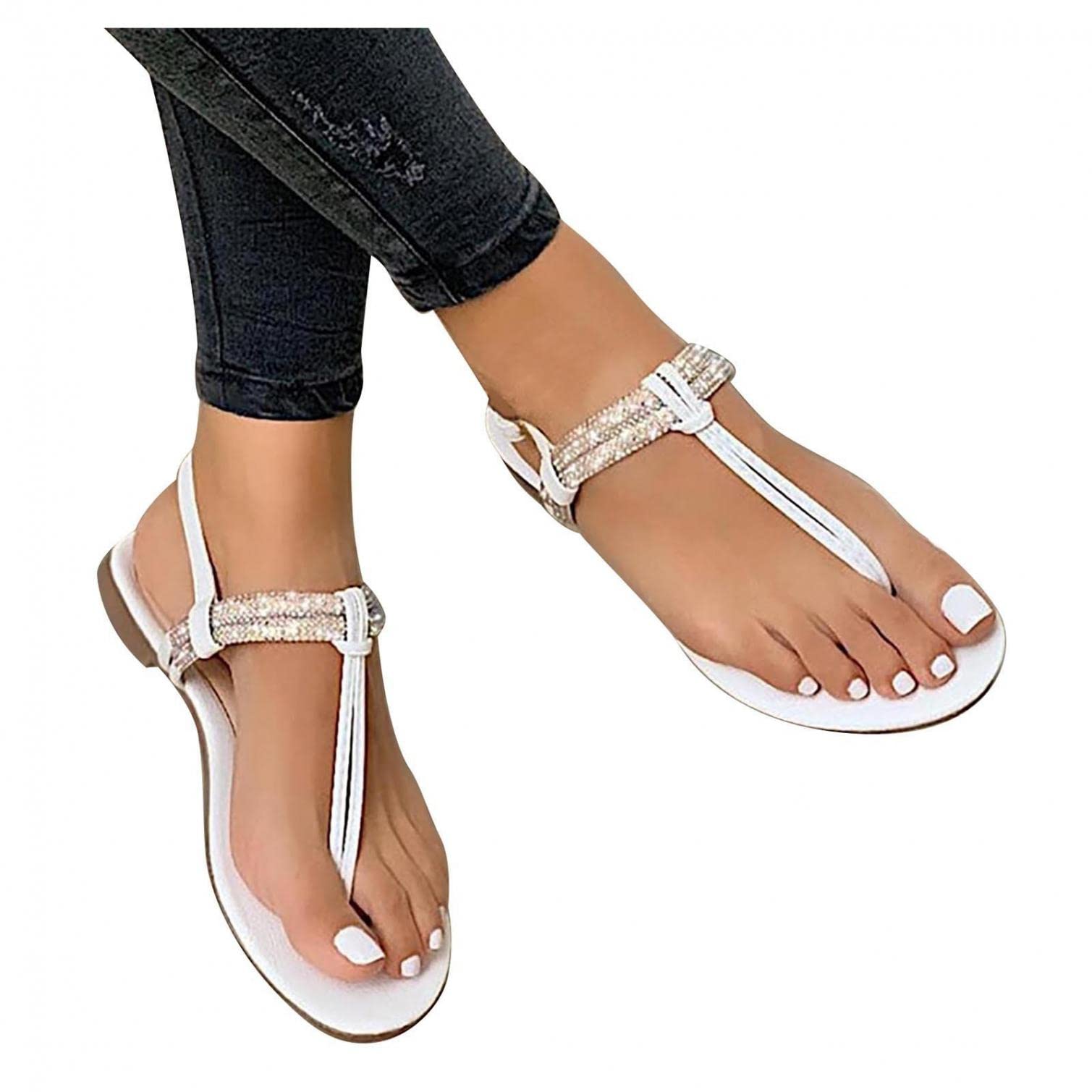 SEAOPEN Women's Comfortable Flip Flops with Arch Support - Strappy Summer Sandals for Walking, Beach, Pool & Casual Outings