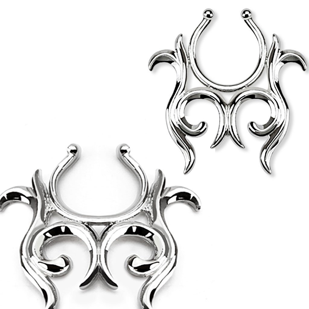 Tribal Clip On Nipple Ring - Non-Piercing Jewelry for Parties & Cosplay