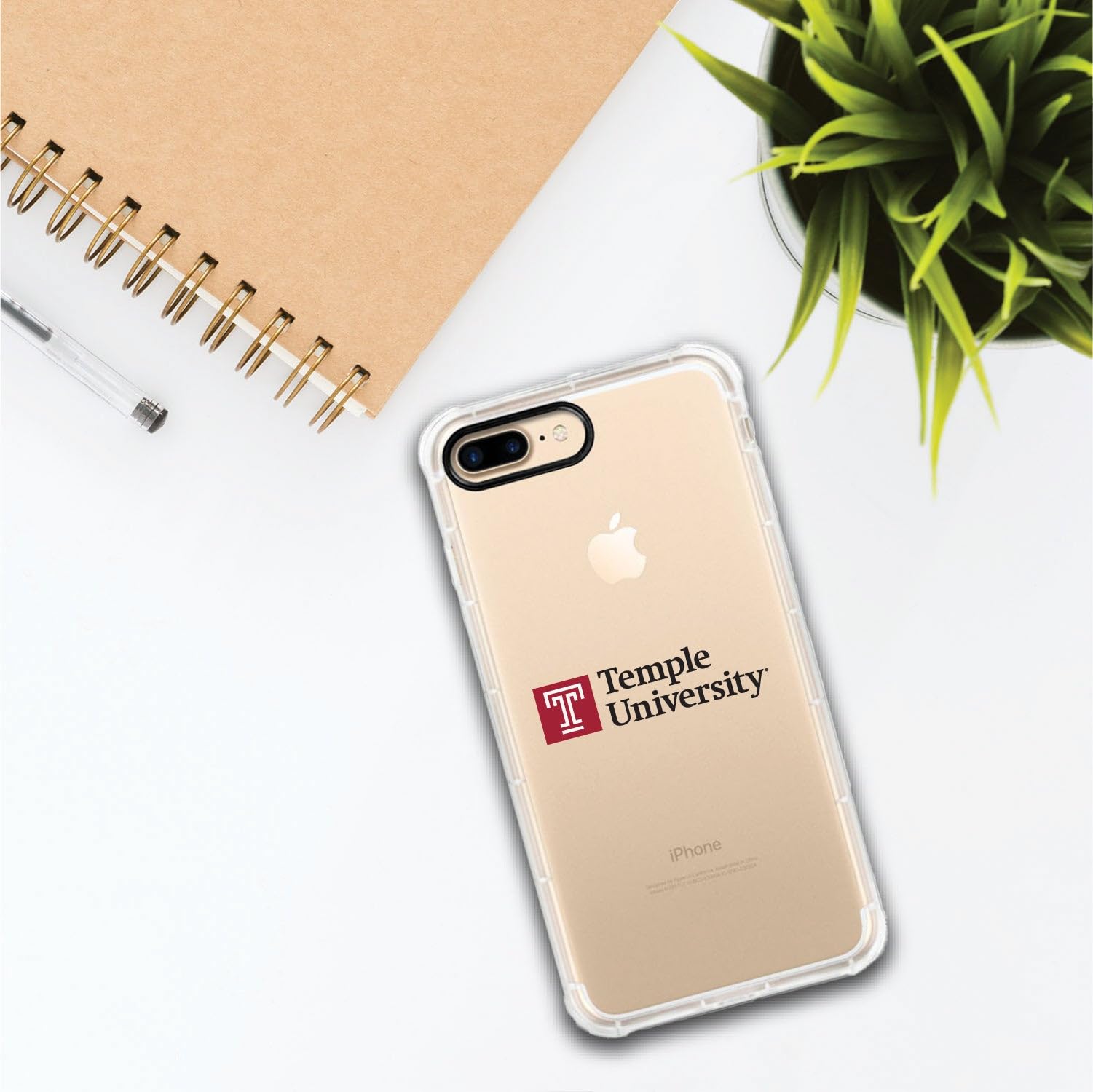 OTM Essentials Rugged Phone Case for iPhone 13 Pro Max - Shockproof Protective Cover with Reinforced Edges in Classic White | Perfect for Temple University Students & Active Lifestyles