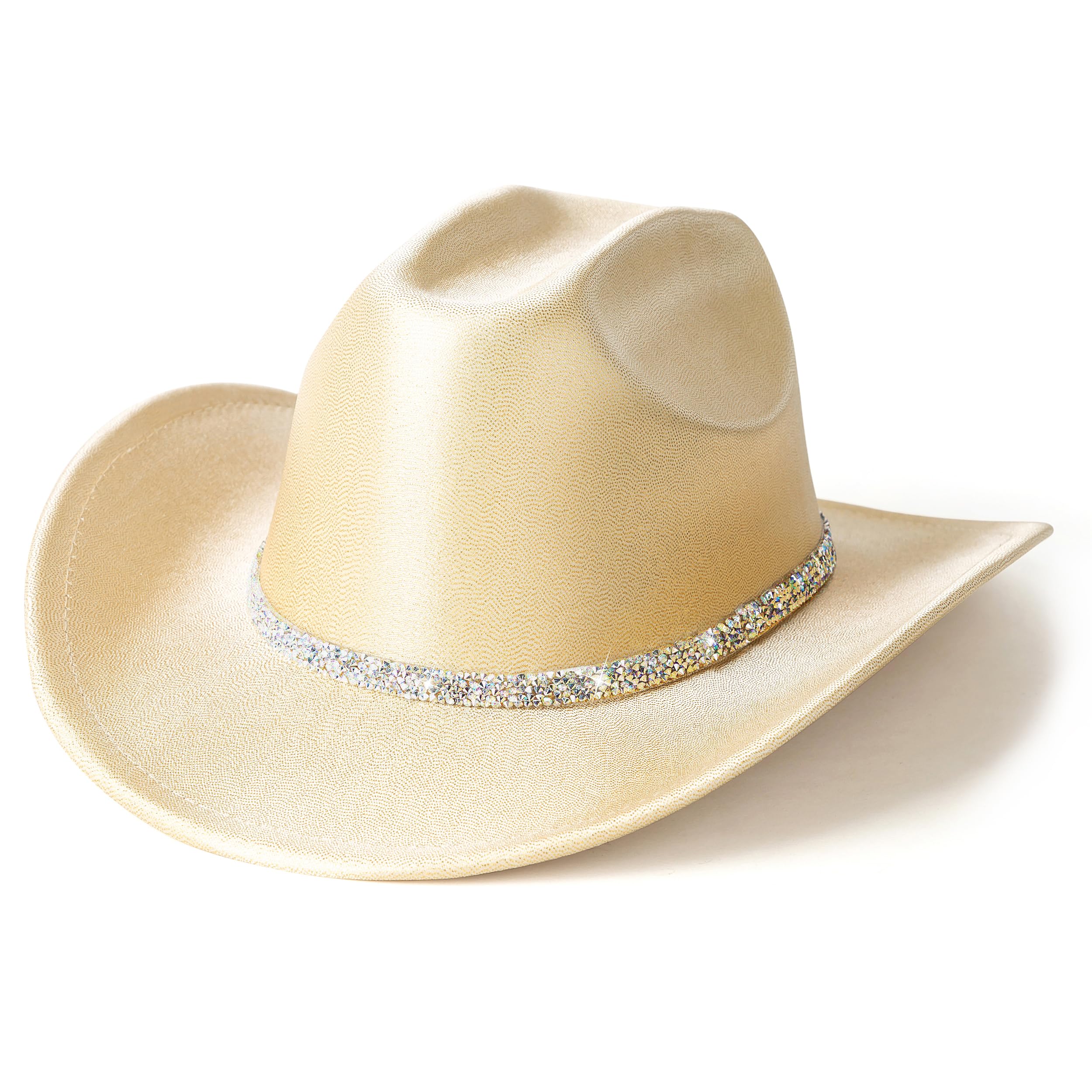 Sparkly Lisianthus Cowboy Hat for Women & Men - Glitter Cowgirl Hat for Parties, Disco, Rodeo & Western Events - Perfect for Country Concerts, Halloween & Costume Parties