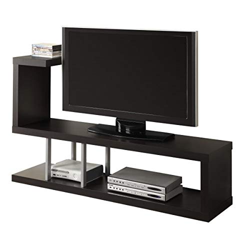 Brown TV Stand with 3-Tier Shelves - Media Console Storage Cabinet for Living Room, Office & Entertainment Center - Organize TV, Video Games & Books - Perfect for Home Theater & Gaming Setup