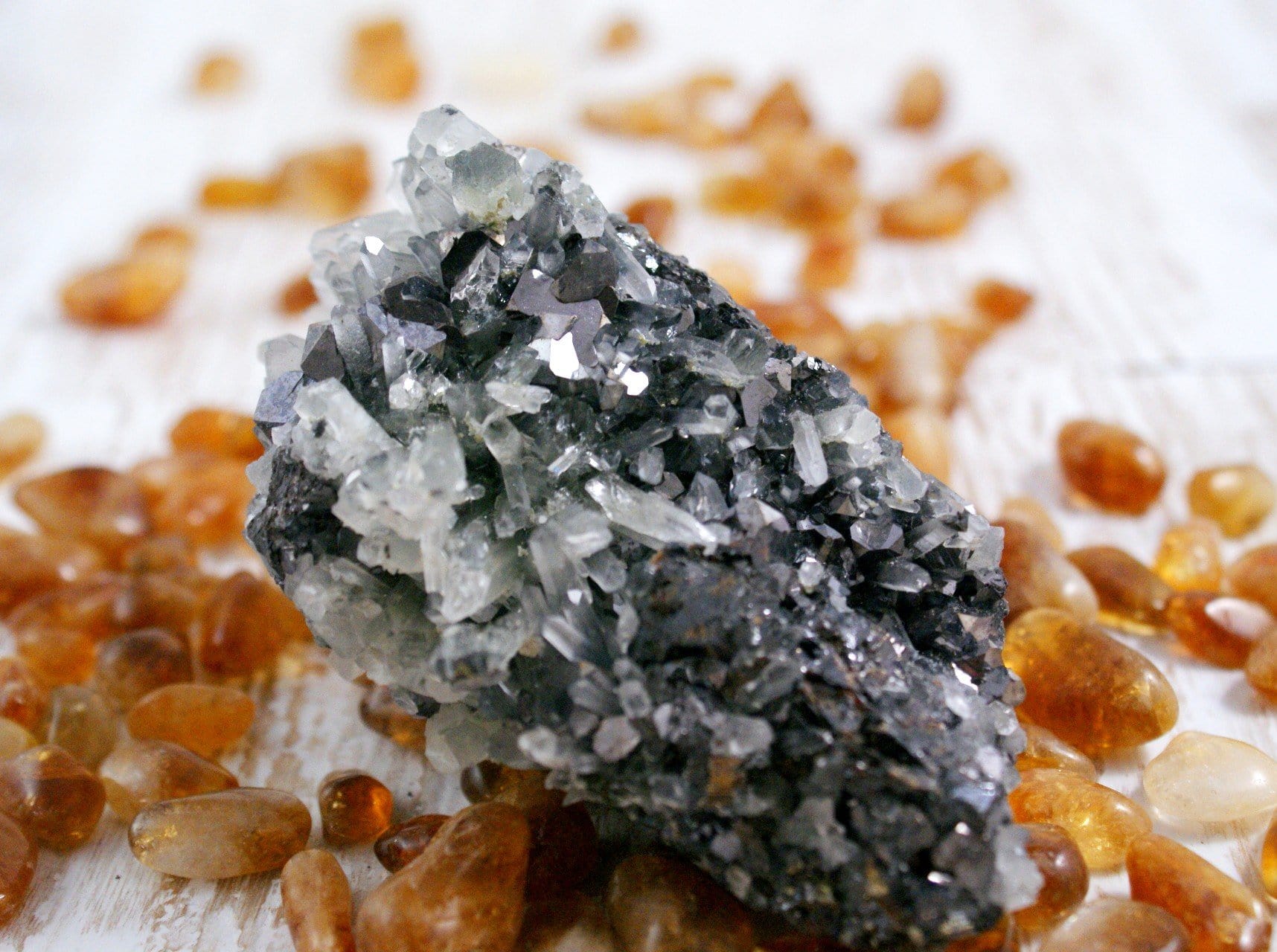 Natural Bulgarian Galena and Quartz with Pyrite - Healing Crystals for Meditation, Energy Work & Home Decor