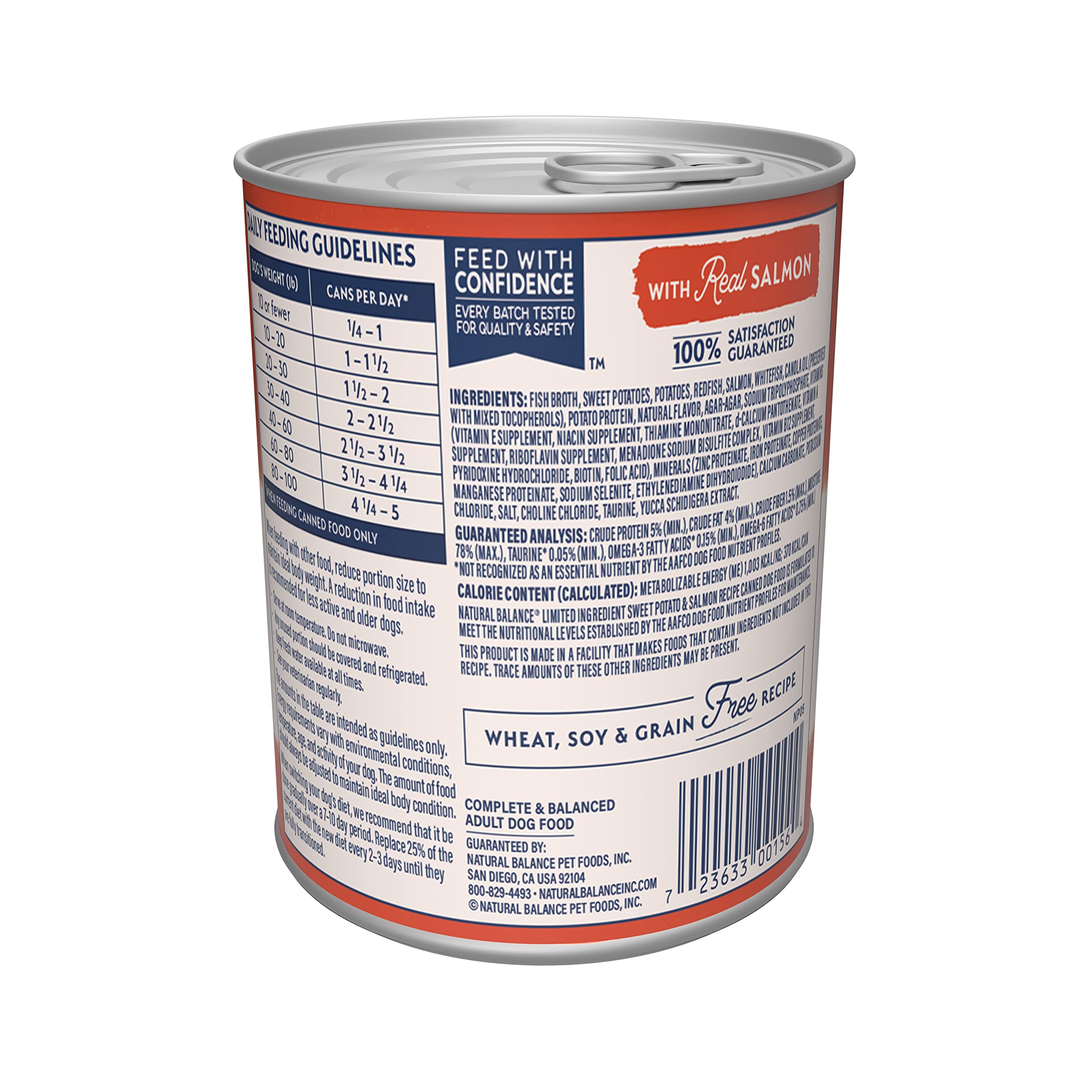 Natural Balance Limited Ingredient Diet Sweet Potato & Fish Grain-Free Wet Canned Dog Food for Adult Dogs - 13oz Can (Pack of 12) - Perfect for Sensitive Stomachs & Allergies Relief