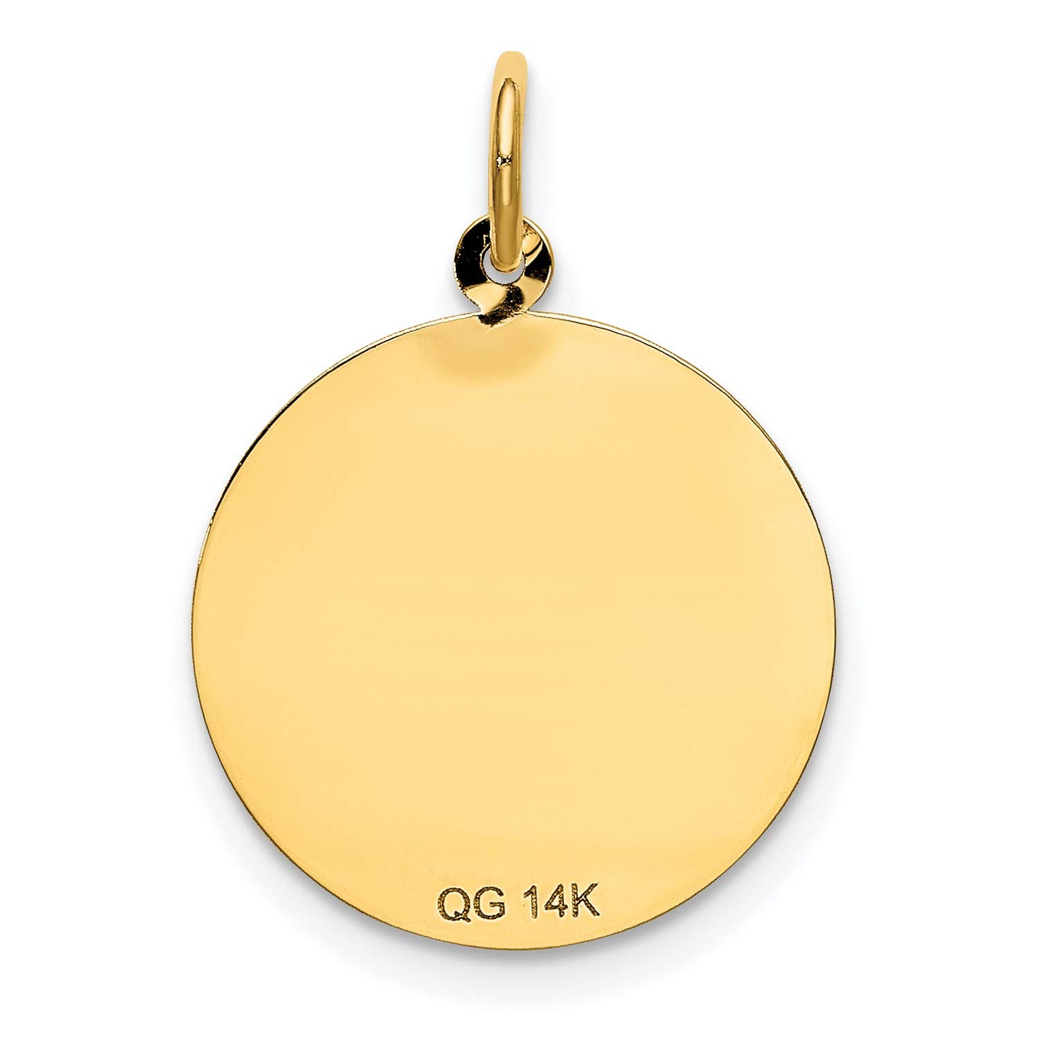 14K Yellow Gold Happy Birthday Charm - 23mm x 16mm Round Pendant with Engraved Banner - Perfect for Necklaces, Bracelets & Birthday Gifts