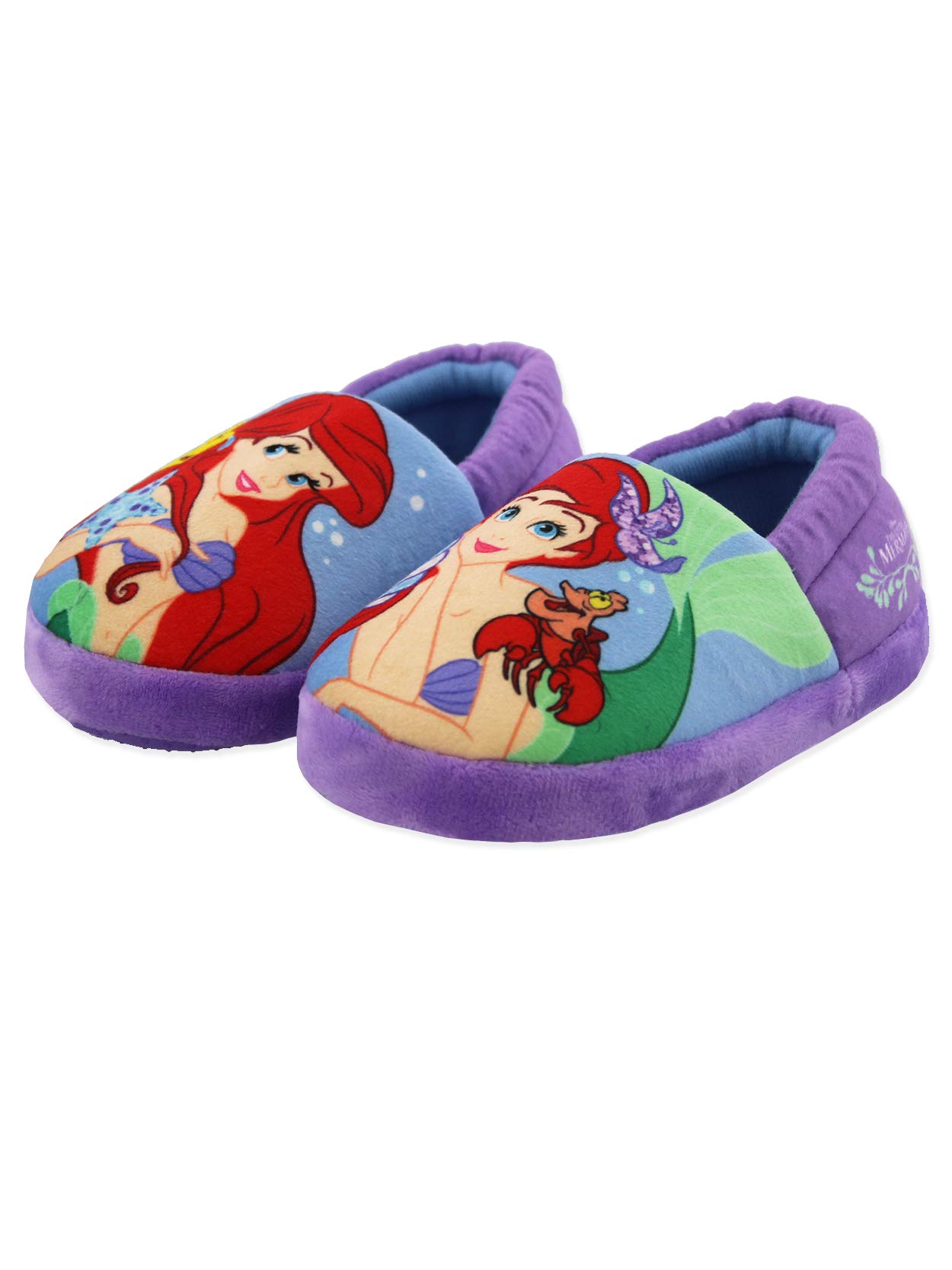 Disney Princess Girls Toddler Plush Aline Slippers - Soft & Comfortable Princess-Themed House Shoes for Kids - Perfect for Indoor Play, Birthday Gifts & Disney-Themed Parties