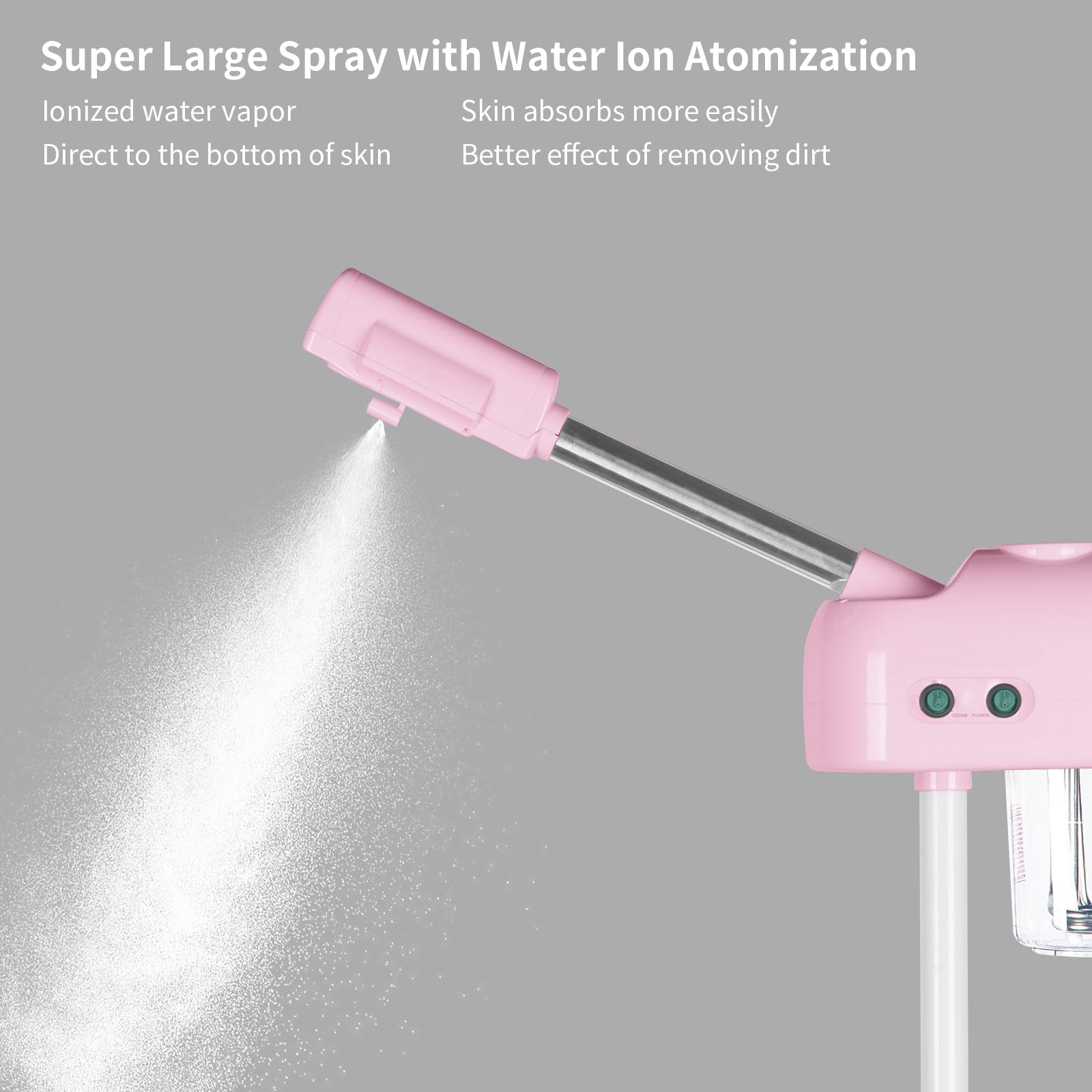 Professional Facial Steamer for Spa & Home Use - Pink Portable Vapor Face Steamer for Estheticians & Skincare - Perfect for Deep Cleansing, Hydration & Relaxation Therapy