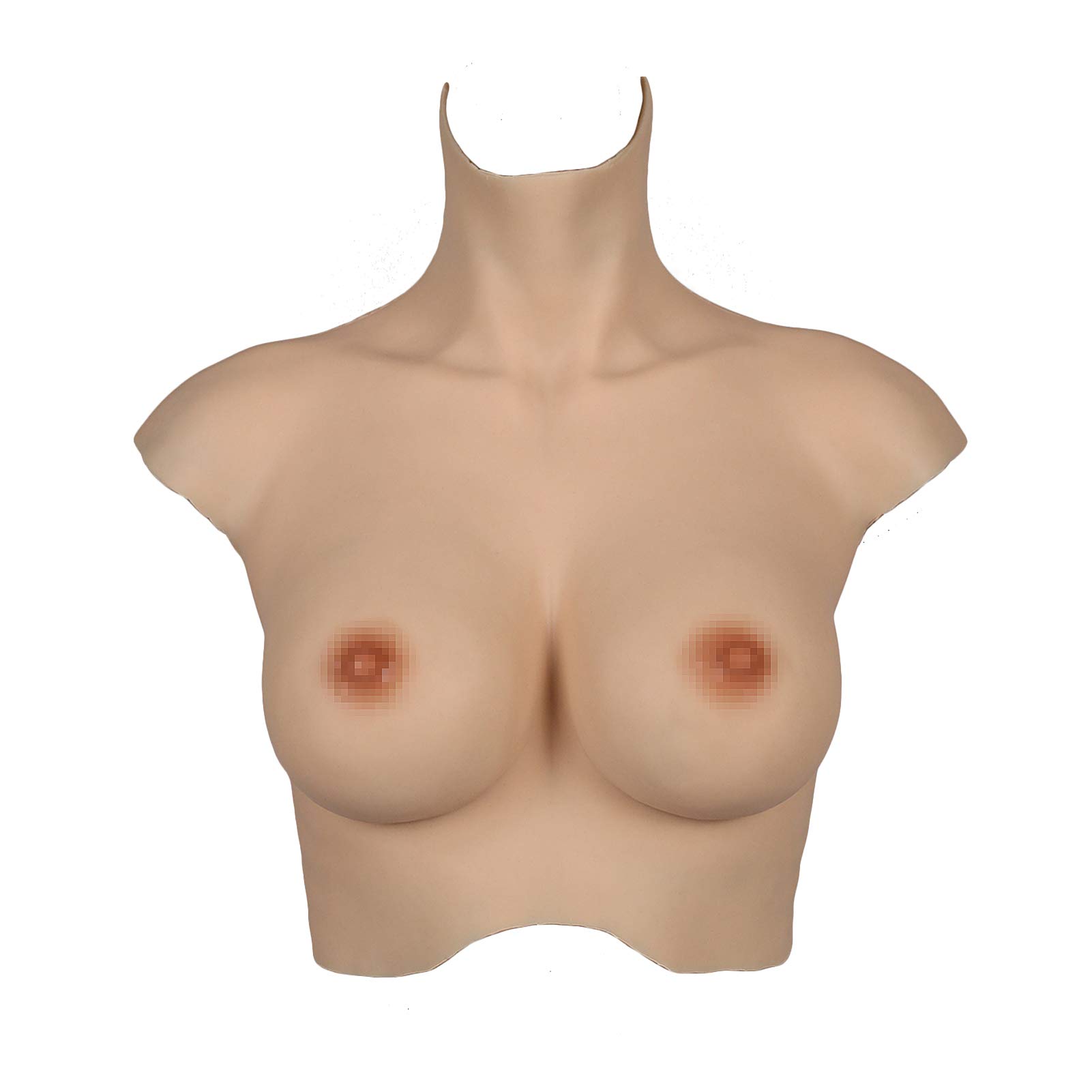 Realistic Silicone Breast Forms for Crossdressers & Trans Women - 7th Gen Lifelike Fake Breasts XL-E Cup (2-Pack, Asian Skin Tone, Silicone Filled) - Perfect for Drag Performances, Cosplay & Gender Affirmation