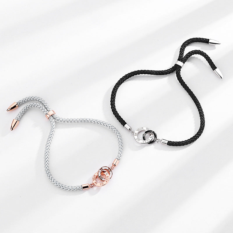 Mabius Circle Connected Couples Bracelet - C25 Matching Love Bracelets for Couples | Romantic Gift for Anniversaries, Valentine's Day & Long Distance Relationships
