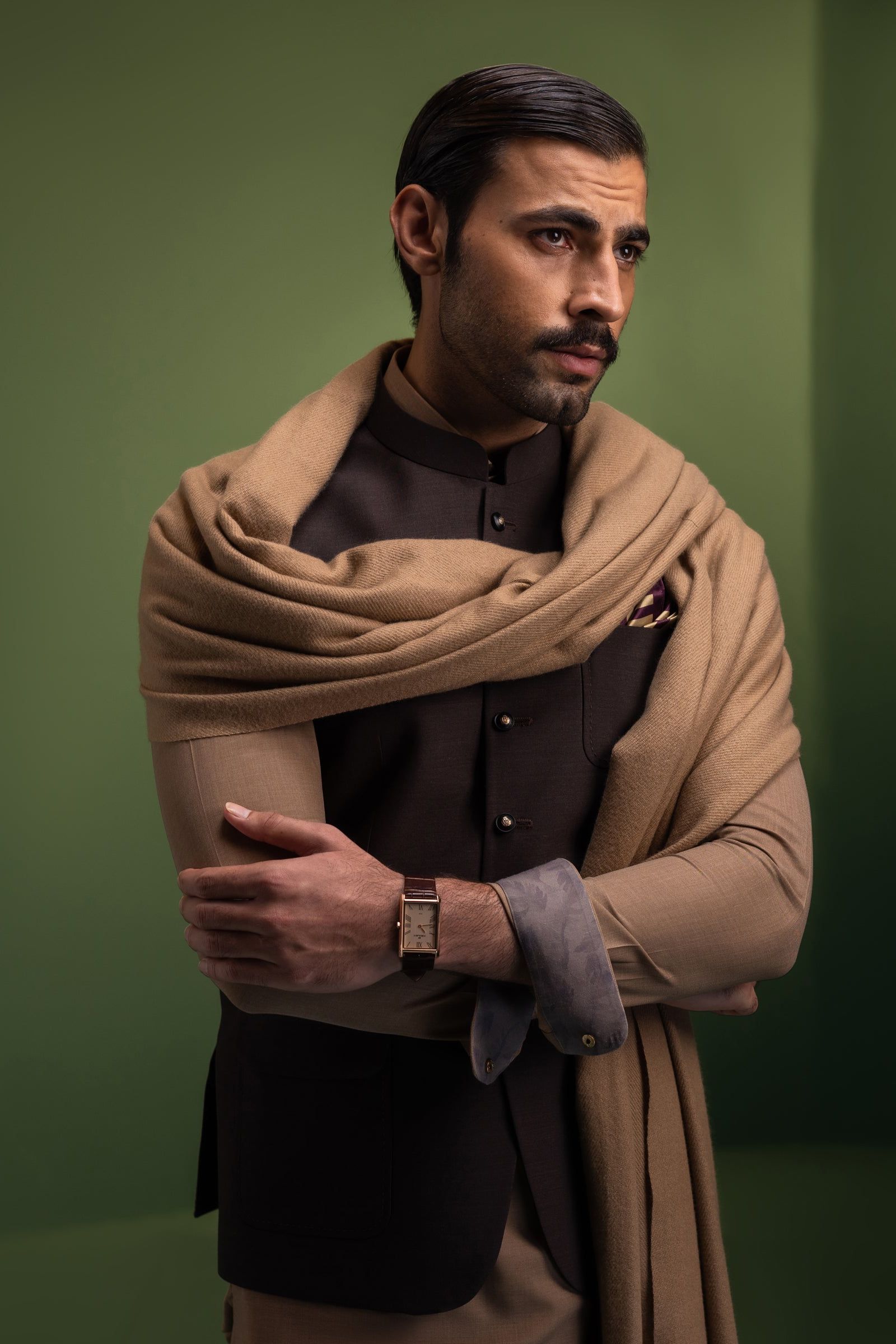 Premium Blended Camel Shalwar Kameez Outfit - Traditional Pakistani Suit for Men - Perfect for Eid, Weddings & Cultural Events