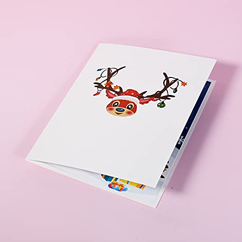 3D Pop Up Christmas Deer Greeting Card - Handcrafted Holiday Card for Mom, Wife, Mother's Day & Anniversary - Perfect for Festive Celebrations, Gift Giving & Home Decor
