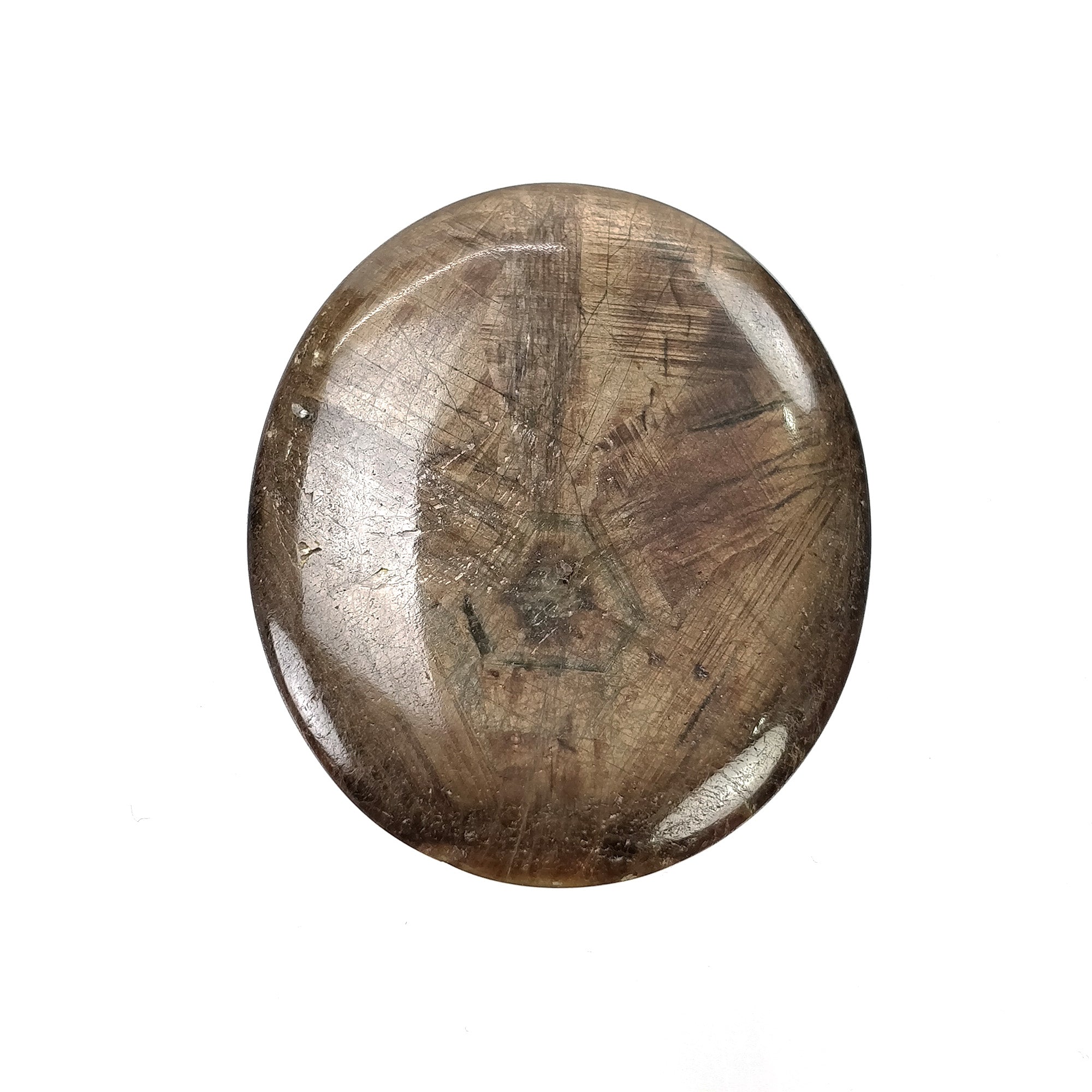 Natural Untreated Golden Brown Chocolate Sapphire Gemstone Cabochon - 145.00cts Oval Shape 54x45mm TRAPICHE (With Video) - Perfect for Jewelry Making, Collecting & Healing Crystals