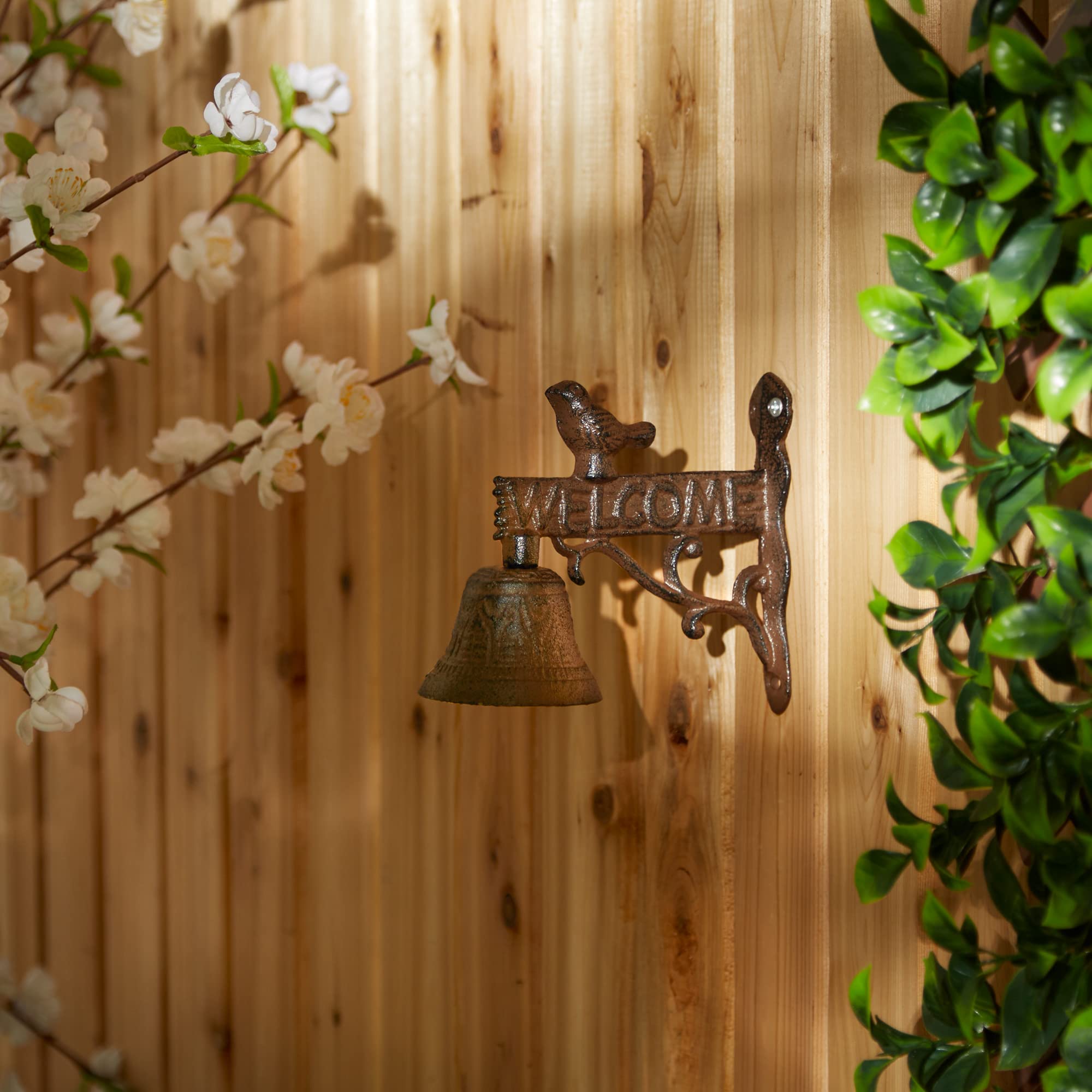 Vintage Cast Iron Door Bell with Bird Design - Rustic Welcome Sign for Farmhouse, Cottage & Garden Entryway
