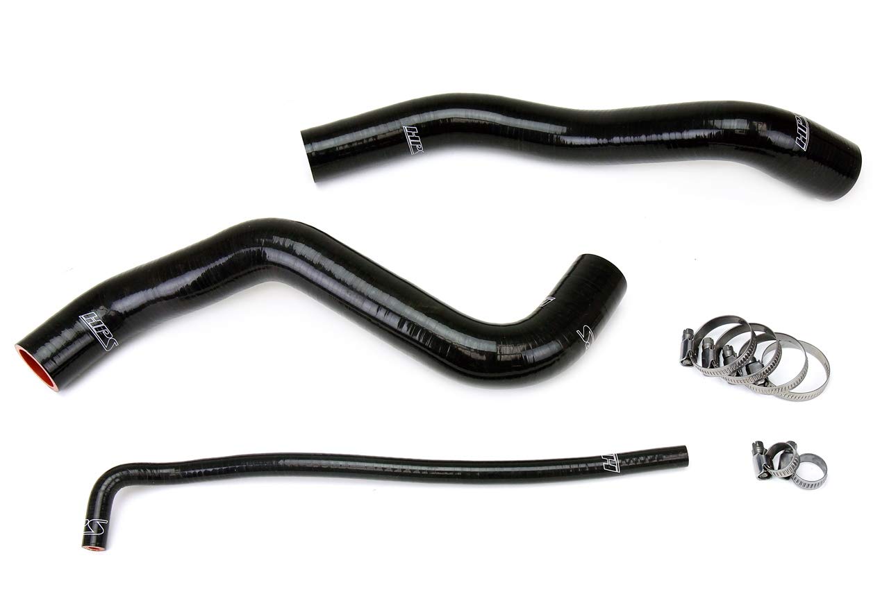 HPS 57-1399-BLK Black Silicone Radiator Coolant Hose Kit - High Performance Cooling System Replacement for Cars, Trucks & SUVs - Perfect for Engine Overheating Prevention & Automotive Maintenance