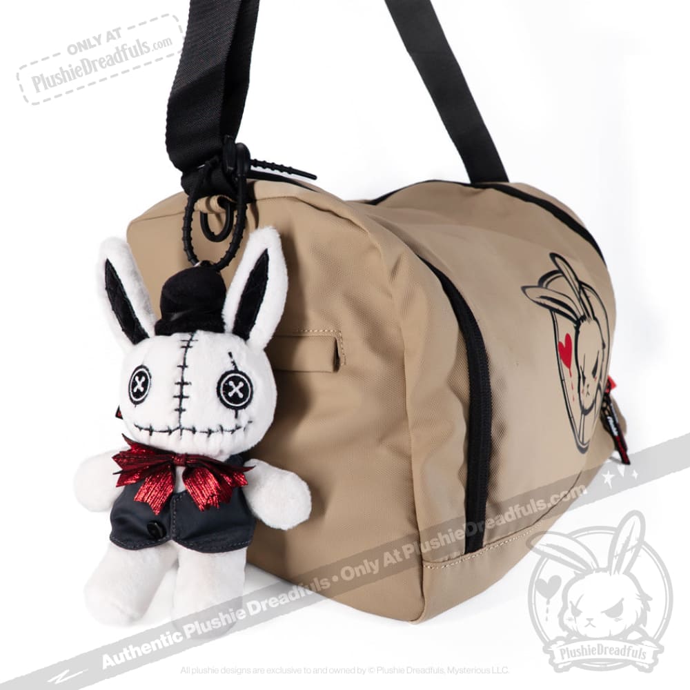 Victorian Style White Rabbit Plush Keychain - Cute Bunny Keyring Accessory for Bags, Backpacks & Gifts | Perfect for Alice in Wonderland Fans & Collectors