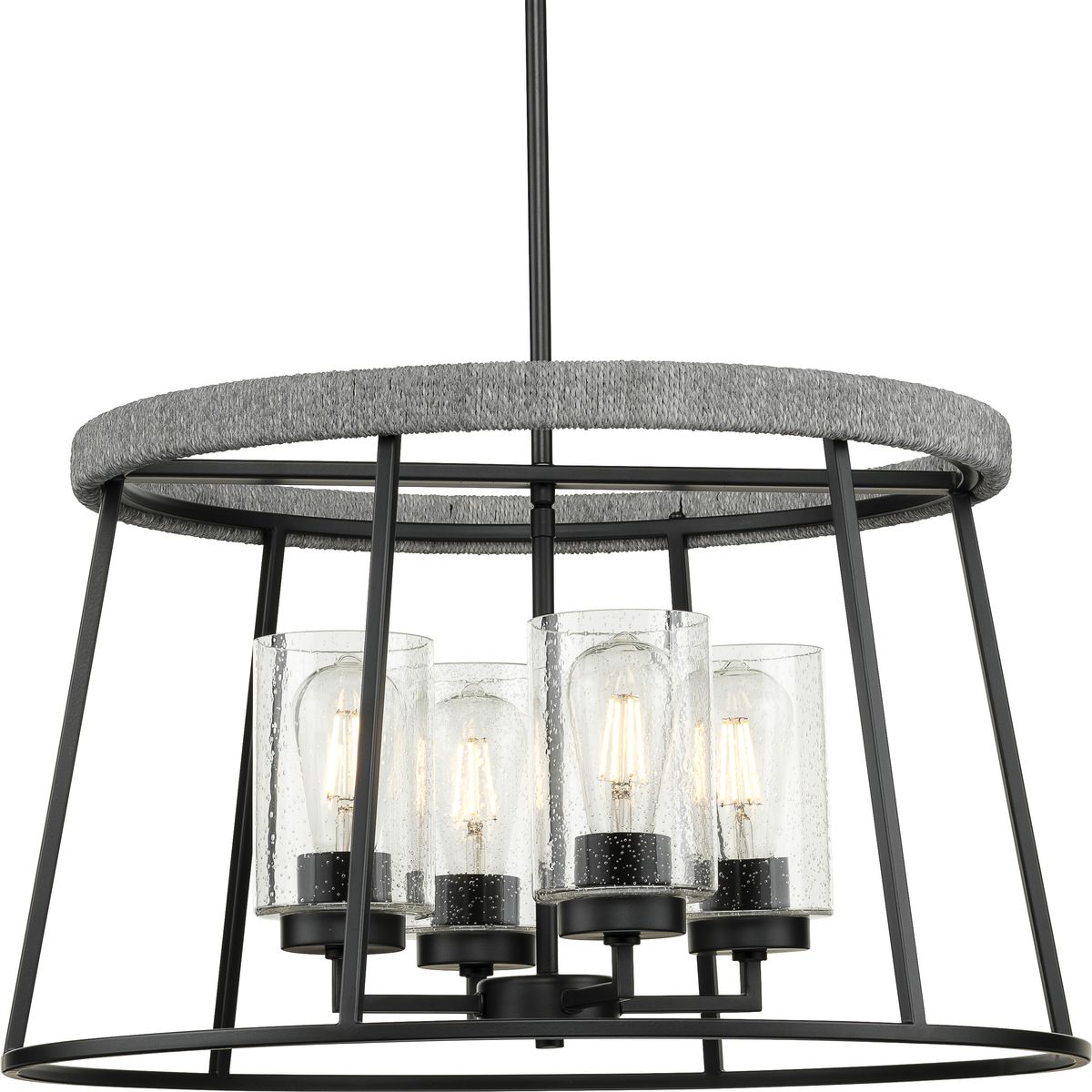 Laramie Collection 3-Light Clear Seeded Glass Chandelier - Elegant Dining Room Lighting Fixture for Farmhouse & Modern Decor
